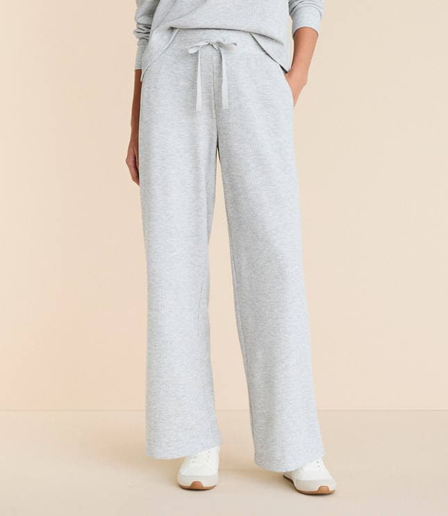 Lou & Grey Heathered Upstate Waffle Wide Leg Pants - image 2