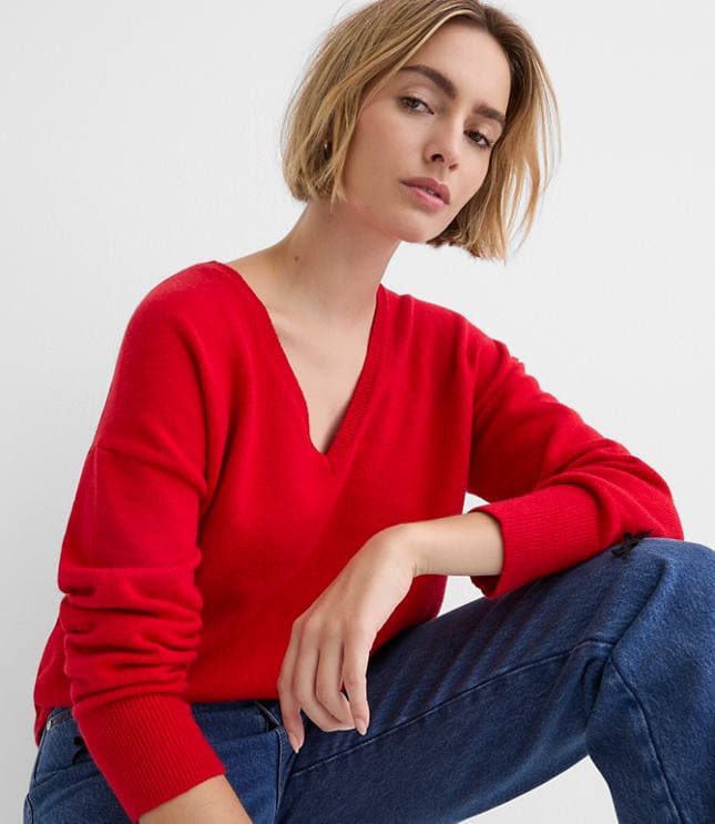 V-Neck Relaxed Everyday Sweater - image 1