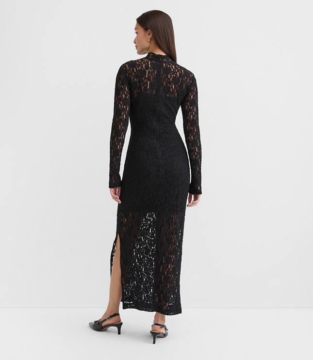 Floral Lace Mock Neck Maxi Dress - image 3
