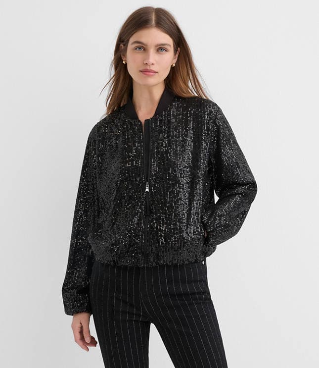Sequin Bomber Jacket - image 1