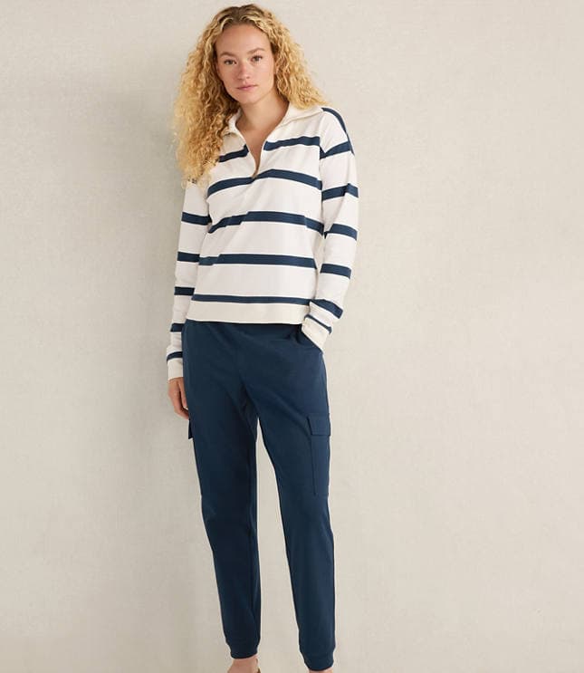 Haven Well Within Organic Cotton Interlock Striped Quarter Zip - image 2