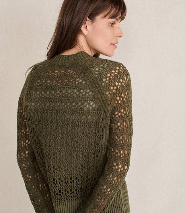 Haven Well Within Organic Cotton Linen Open Stitch Crewneck Sweater - image 3