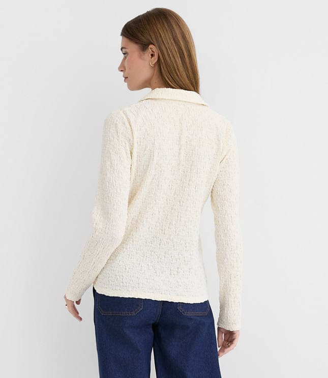 Petite Puckered Knit Shirt - image 3