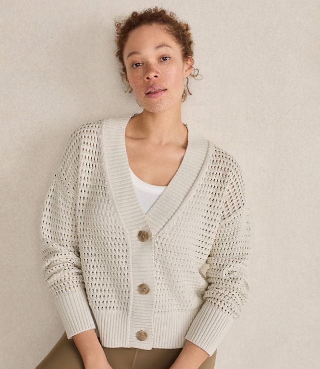 Haven Well Within Organic Cotton Open Stitch Cardigan - image 1