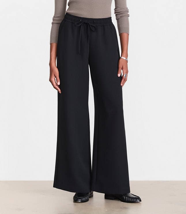 Petite LOFT Versa Crepe Drape Drawstring Pants - image 2