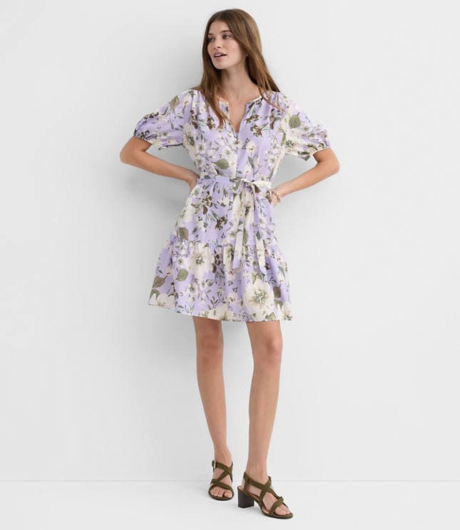 Petite Floral Flounce Mini Pocket Dress - image 2