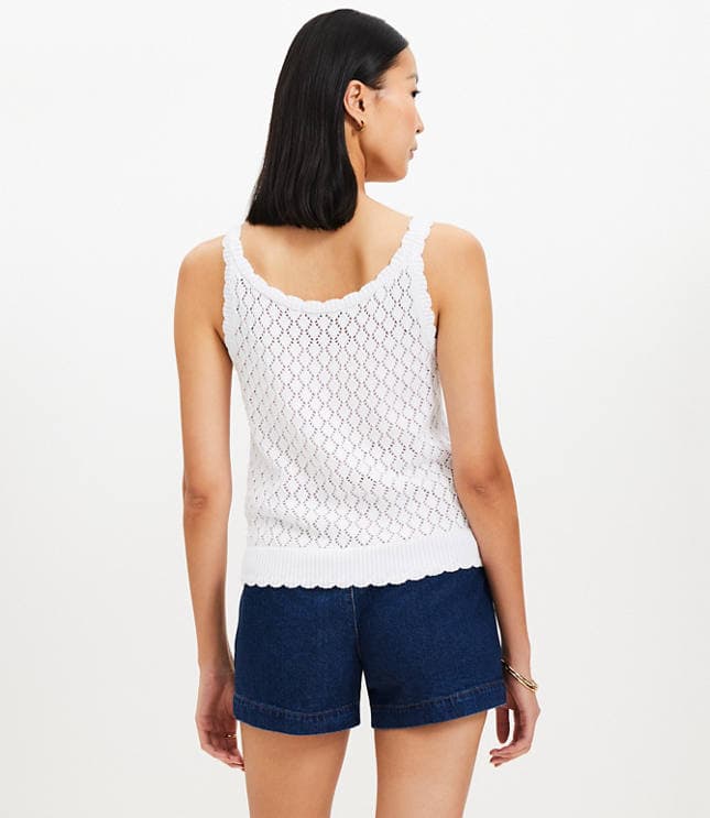 Petite Crochet Button Sweater Tank Top - image 3