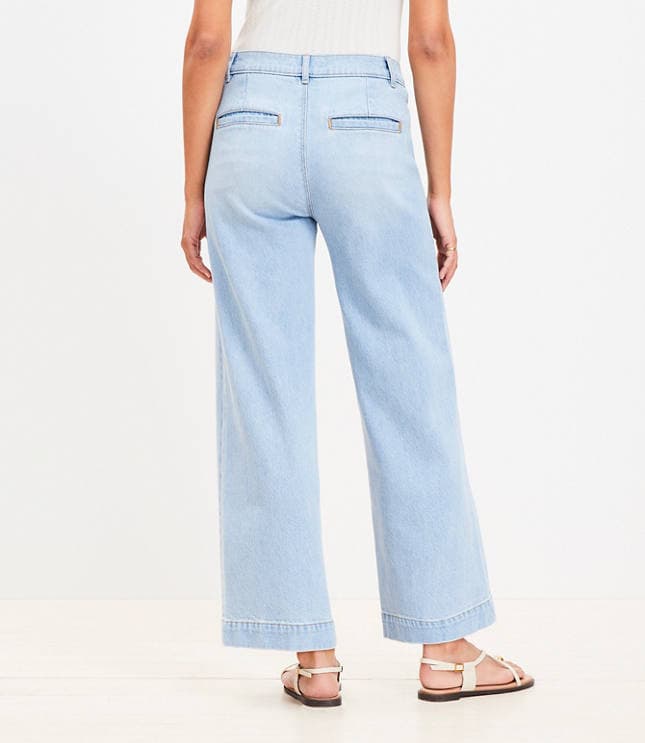 Tall Palmer Wide Leg Crop Jeans in Light Vintage Indigo Wash - image 3