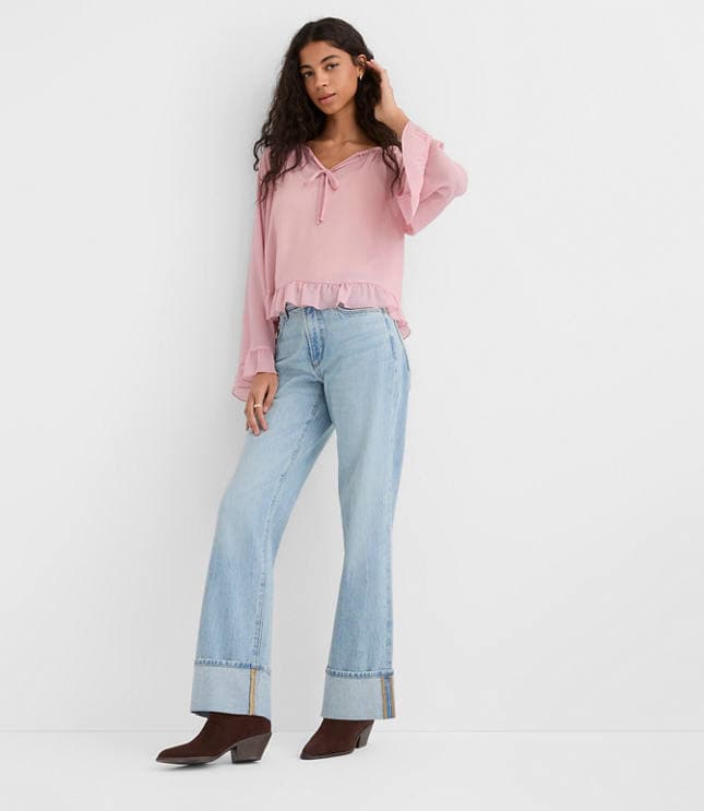 Ruffle Tie Neck Blouse - image 2