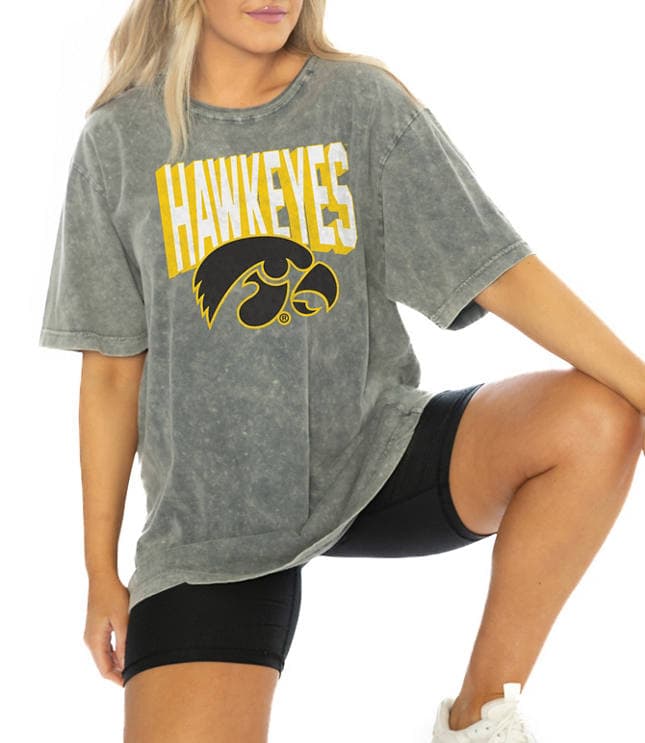 Gameday Couture Iowa Hawkeyes Solid Defense Oversized Crew Neck Tee - image 1