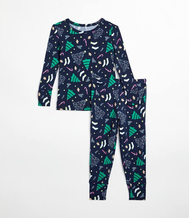 Posh Peanut Holiday Tree Long Sleeve Basic Pajama Set - image 1