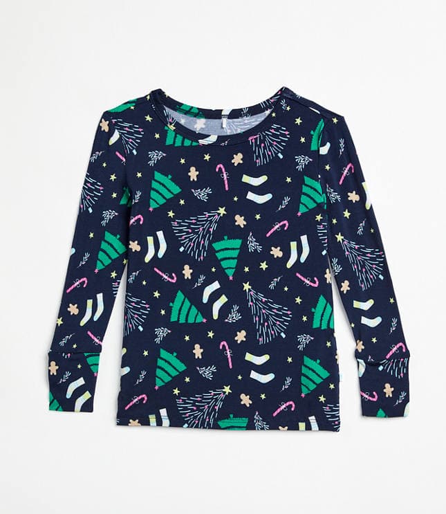 Posh Peanut Holiday Tree Long Sleeve Basic Pajama Set - image 2
