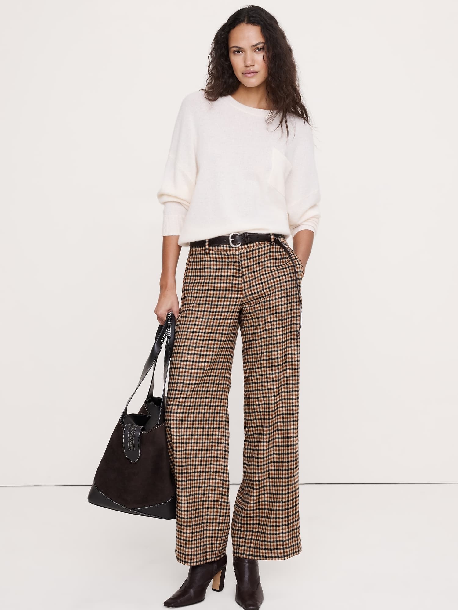 The Everyday Wide-Leg Pant in Flannel