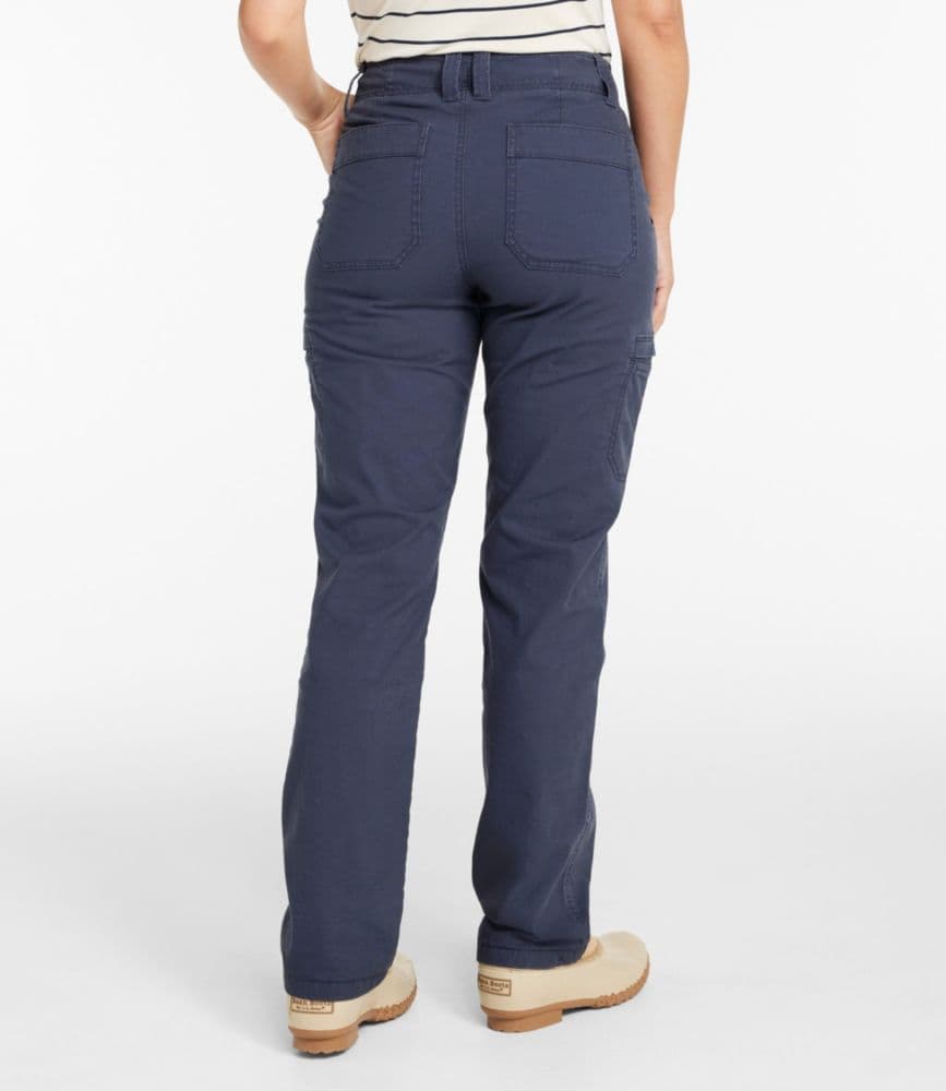 Women's 207 Vintage Cotton Canvas Pants, Mid-Rise Straight-Leg Cargo Lined