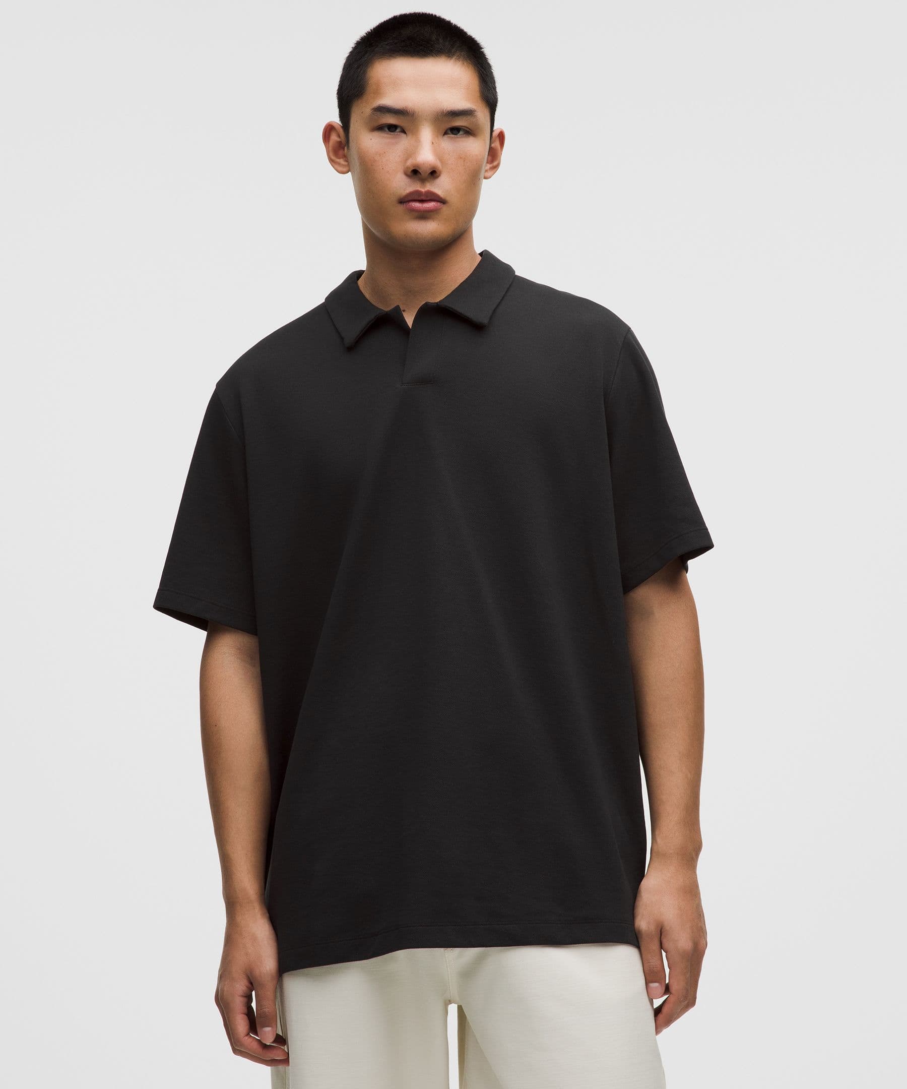Pique Performance Johnny-Collar Short-Sleeve Shirt - image 3