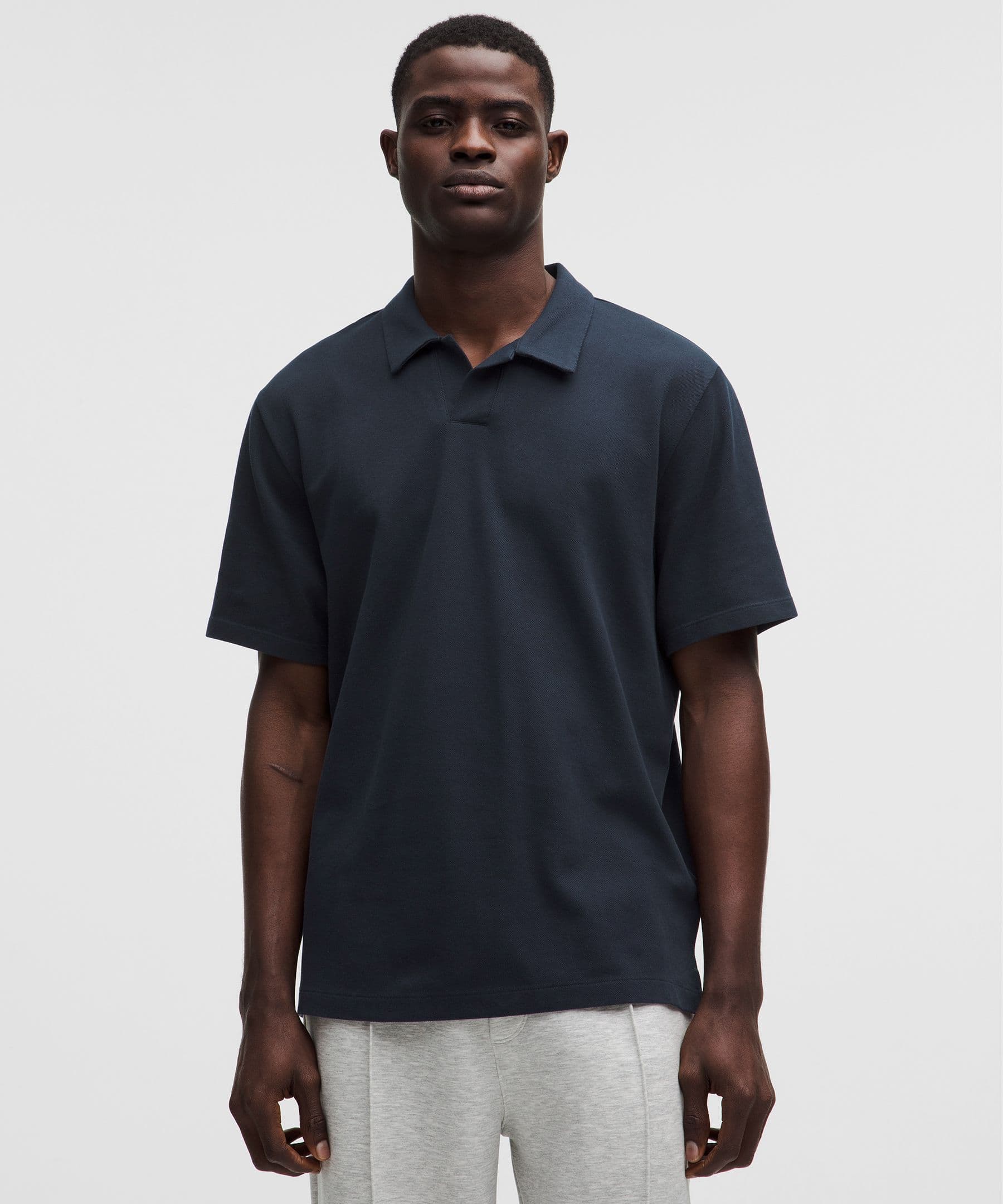 Pique Performance Johnny-Collar Short-Sleeve Shirt - image 1