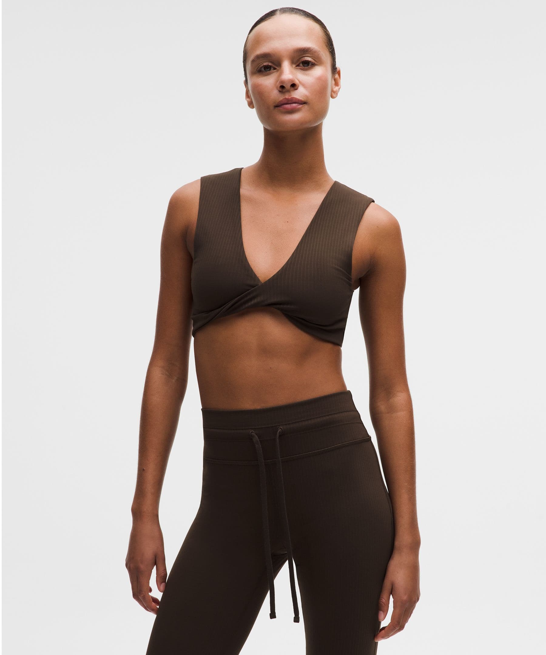 Ribbed Nulu Twist-Front V-Neck Bra *Light Support, B/C Cup