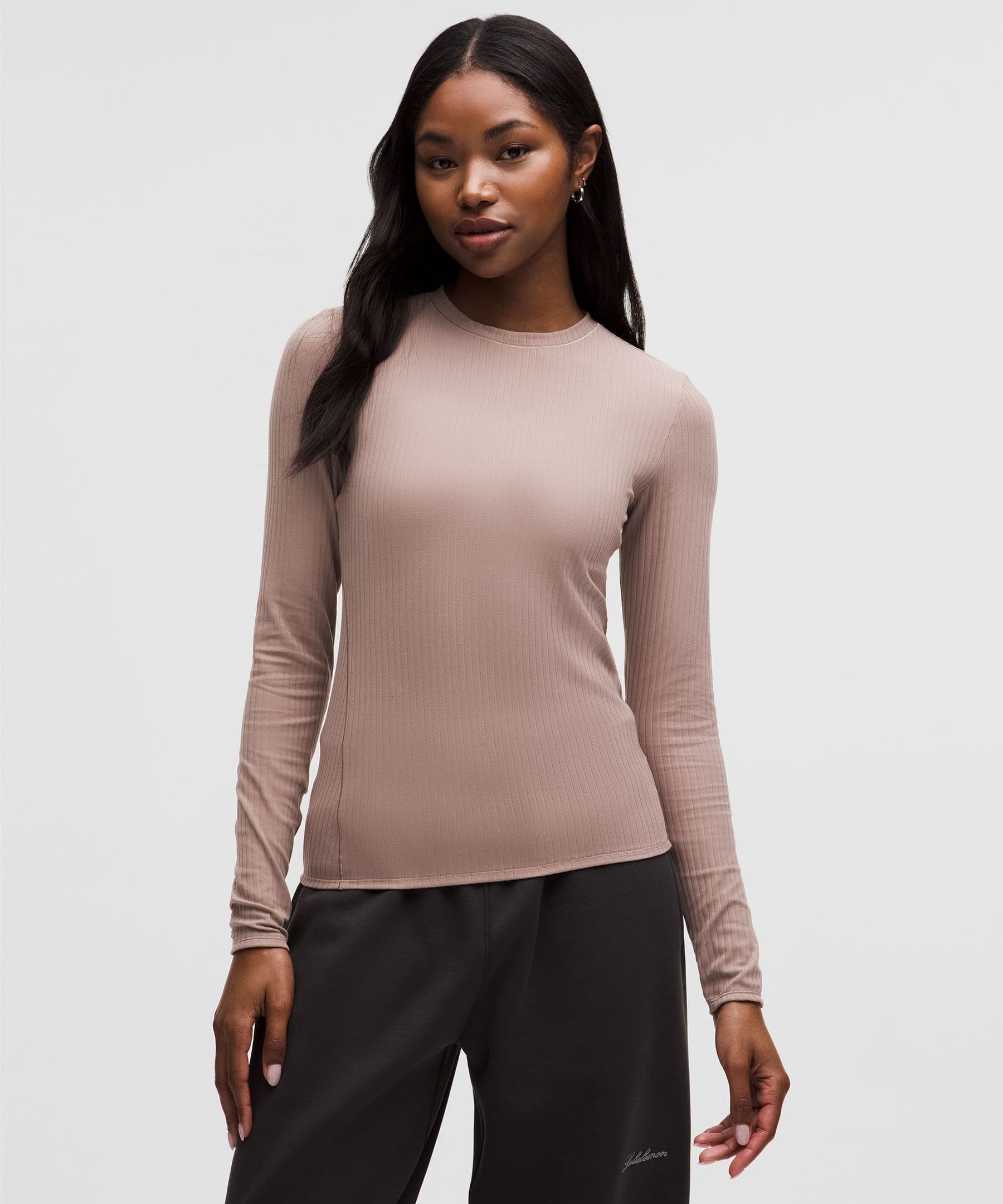 Wundermost Ultra-Soft Ribbed Nulu Crewneck Long-Sleeve Shirt - image 4
