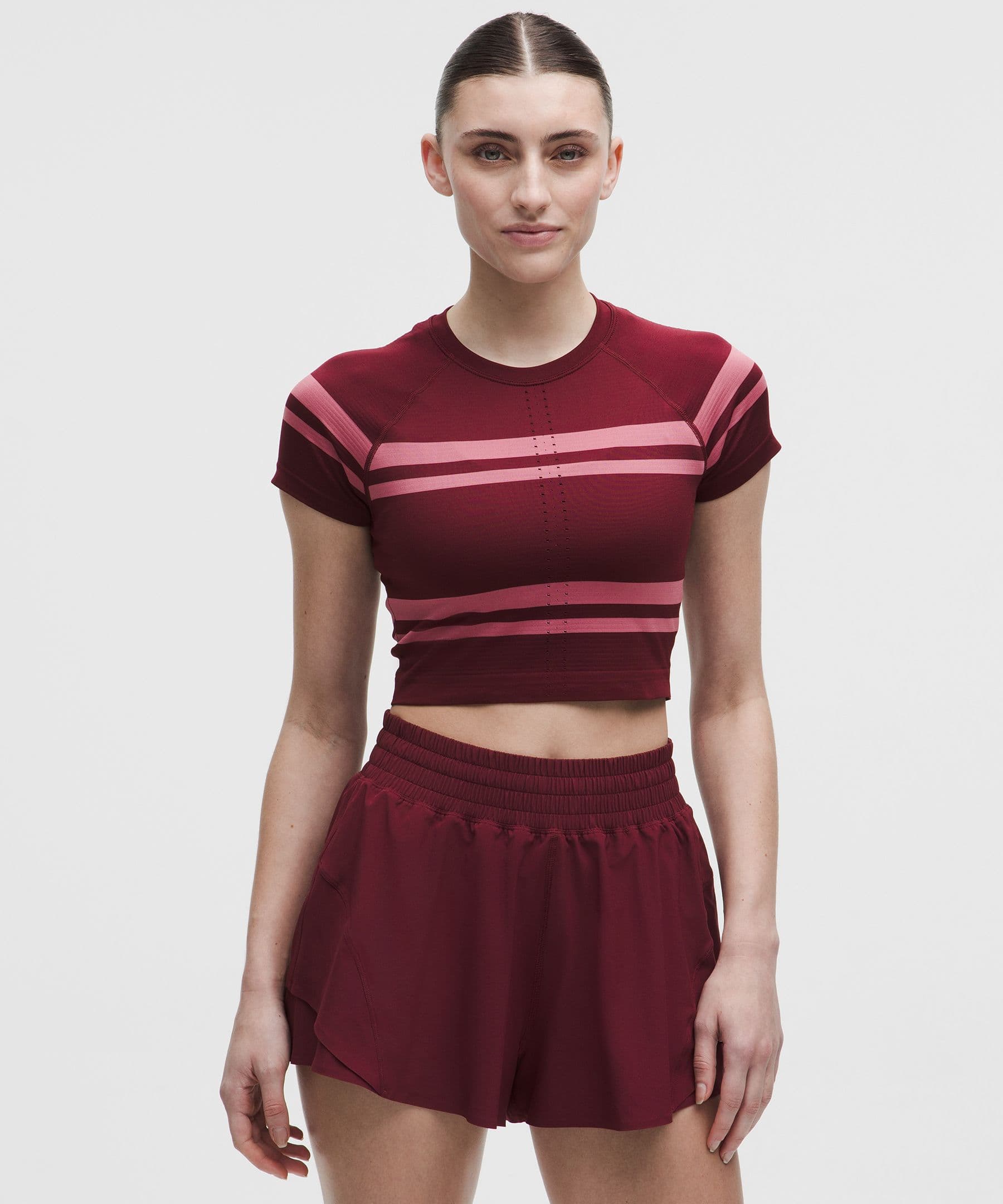 Swiftly Tech Cropped Short-Sleeve Shirt 2.0 *Stripe - image 3