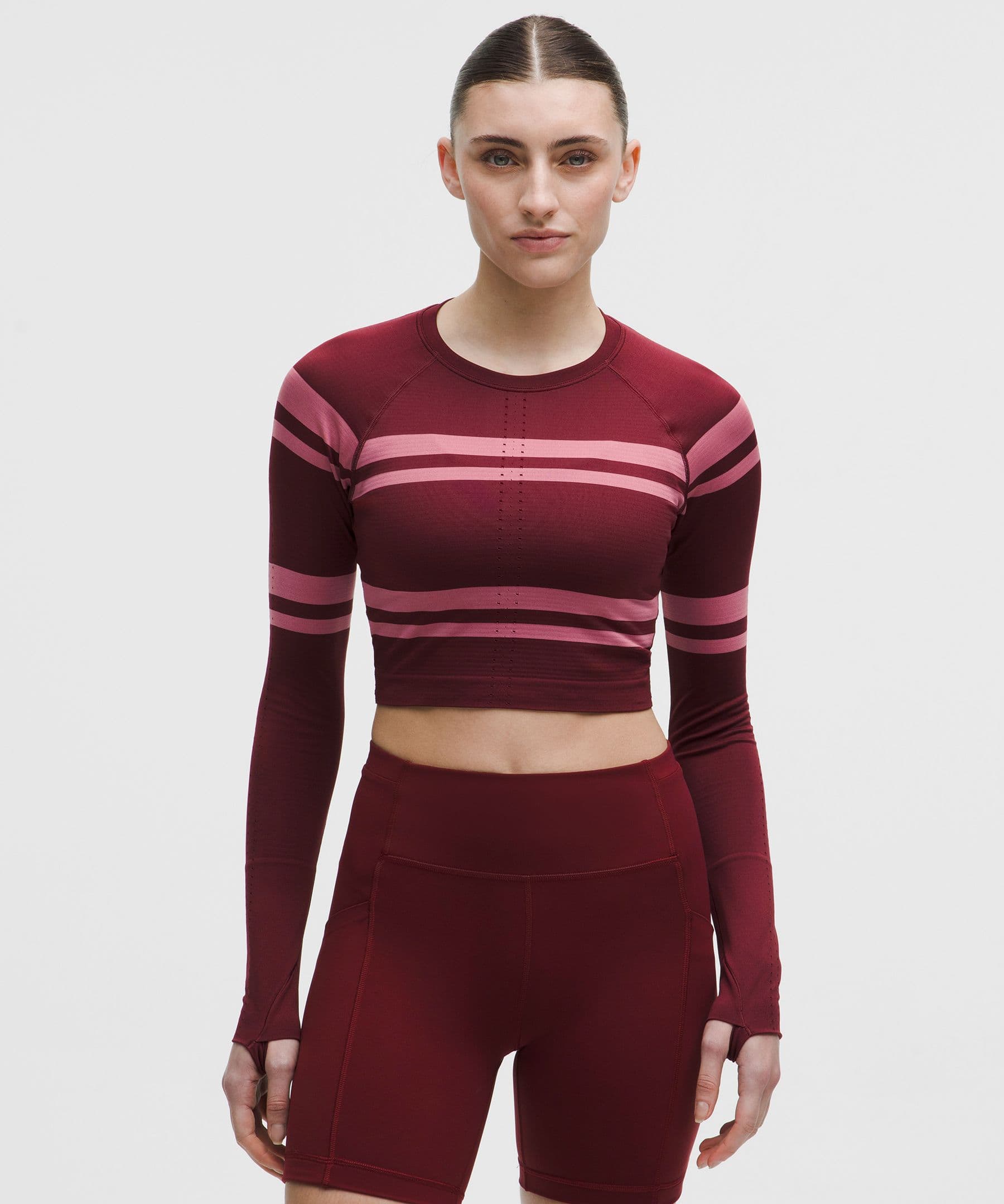 Swiftly Tech Cropped Long-Sleeve Shirt 2.0 *Stripe