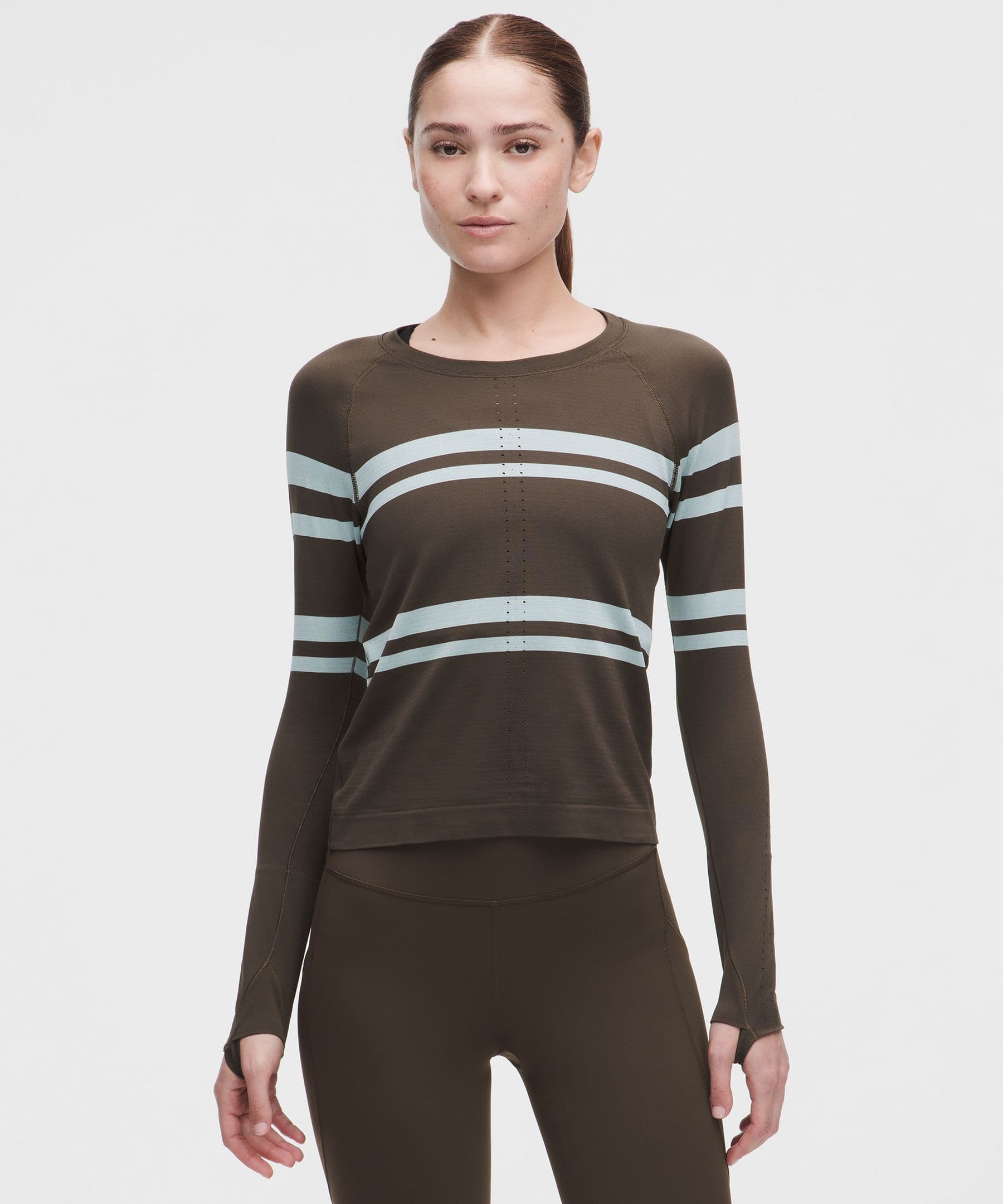 Swiftly Tech Long-Sleeve Shirt 2.0 Waist Length *Stripe - image 1