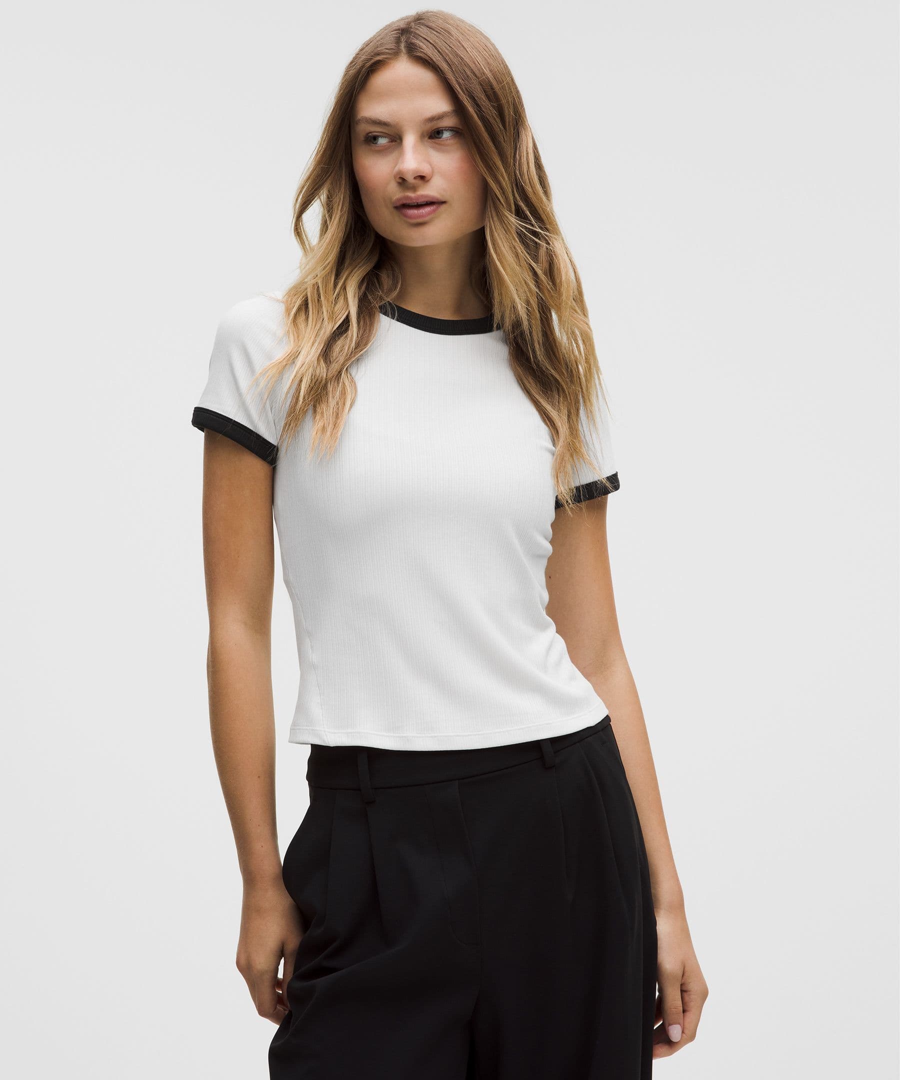 Hold Tight Micro-Rib Straight-Hem T-Shirt - image 5