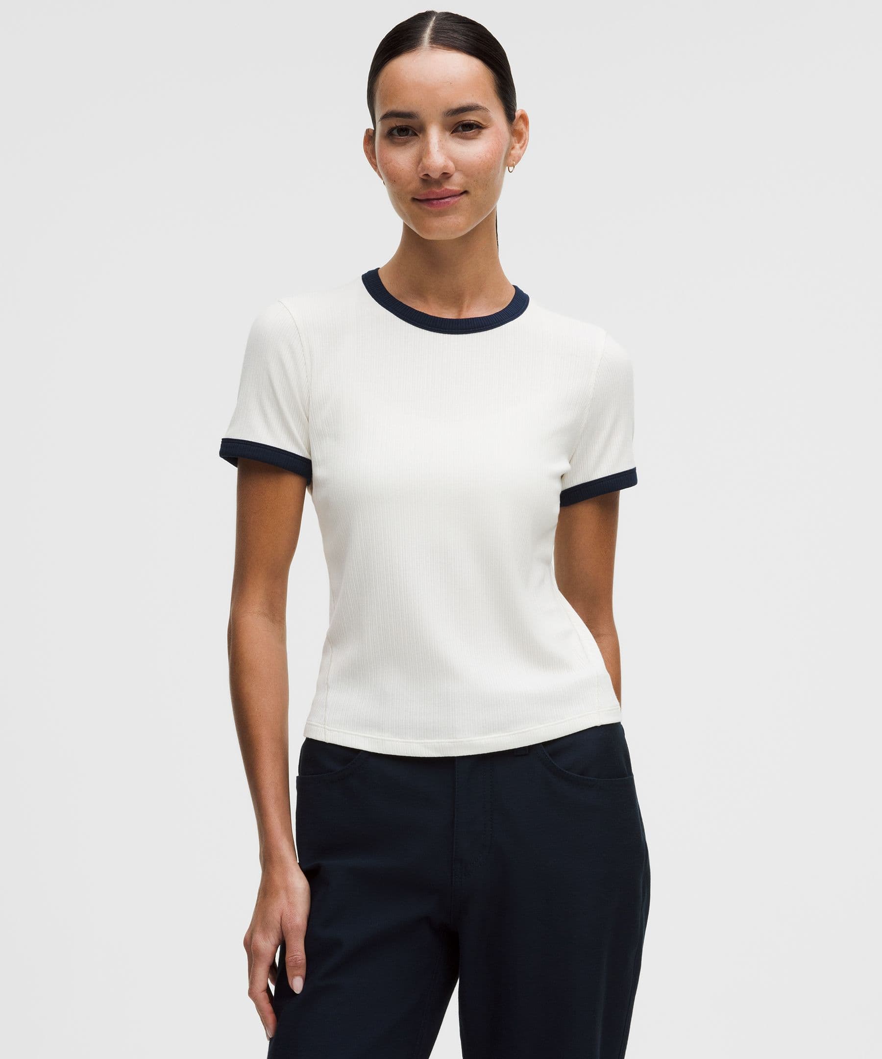 Hold Tight Micro-Rib Straight-Hem T-Shirt - image 4