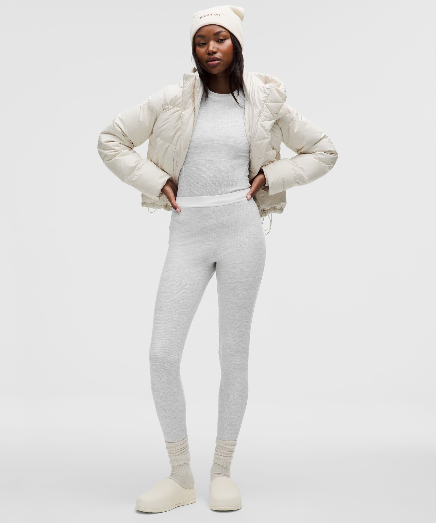 Waffle-Knit High-Rise Base Layer Tight 28" - image 1