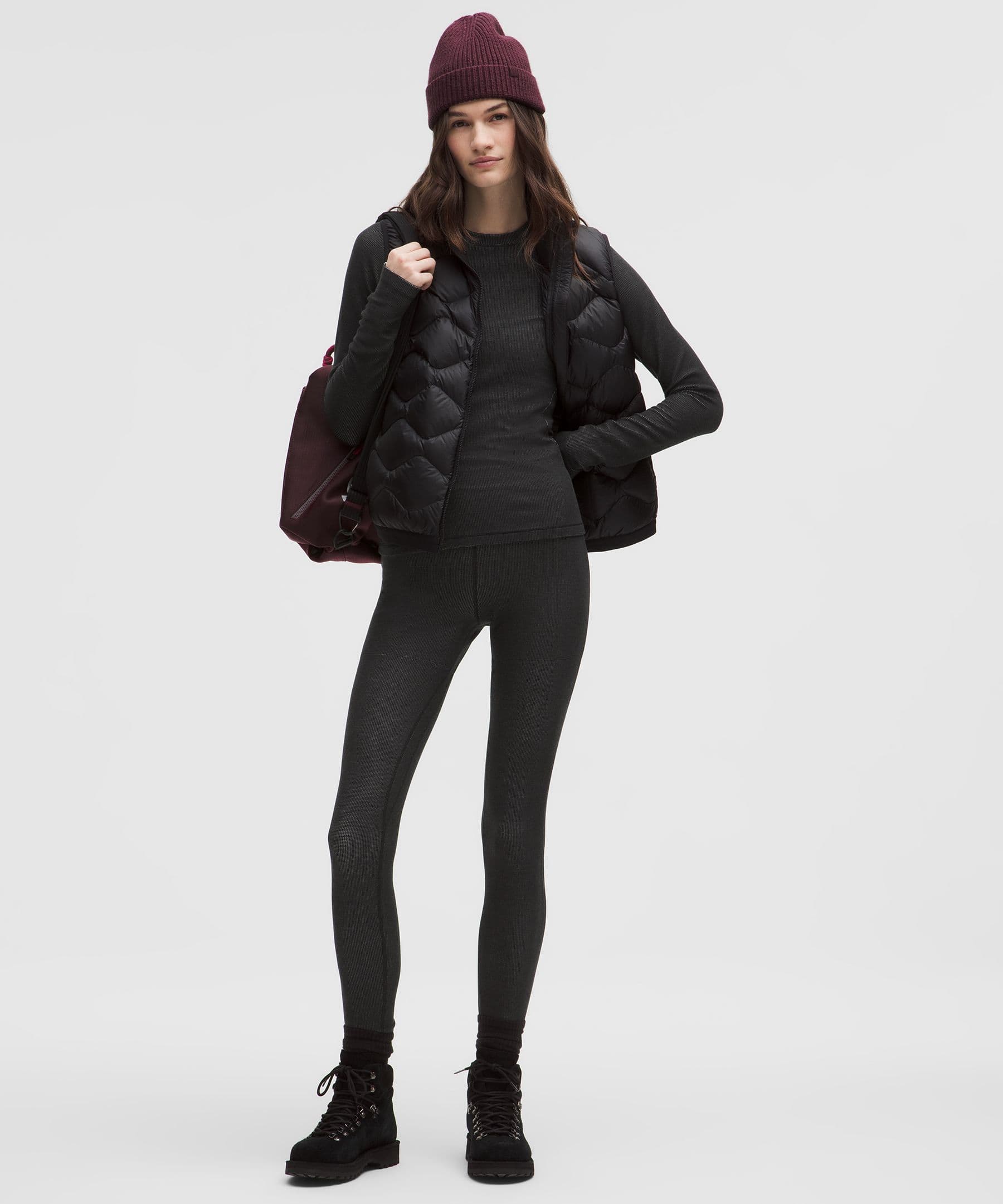 Waffle-Knit High-Rise Base Layer Tight 28" - image 2