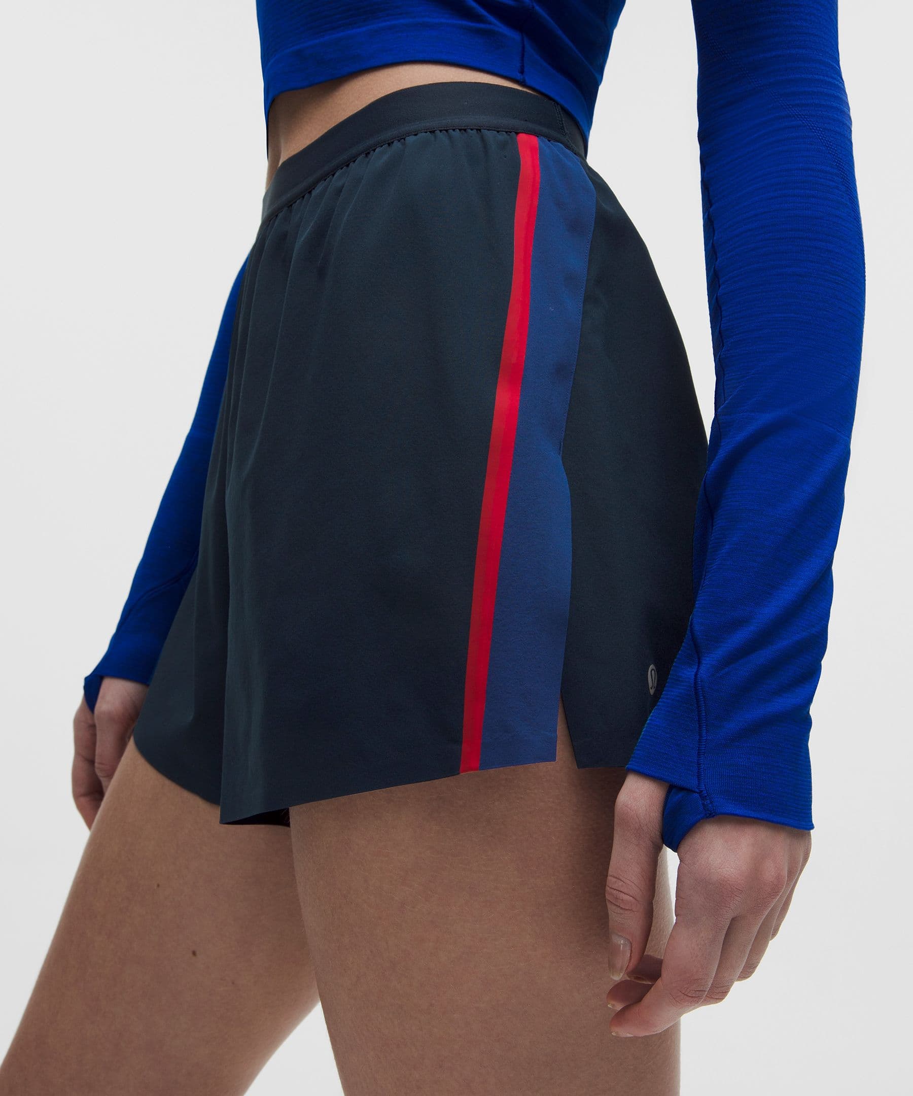High-Rise Split Short 3" *Stripe - image 1