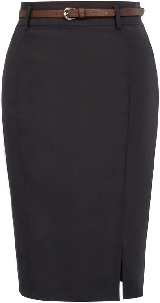 Women's Bodycon Pencil Skirt with Belt Solid Color Hip-Wrapped