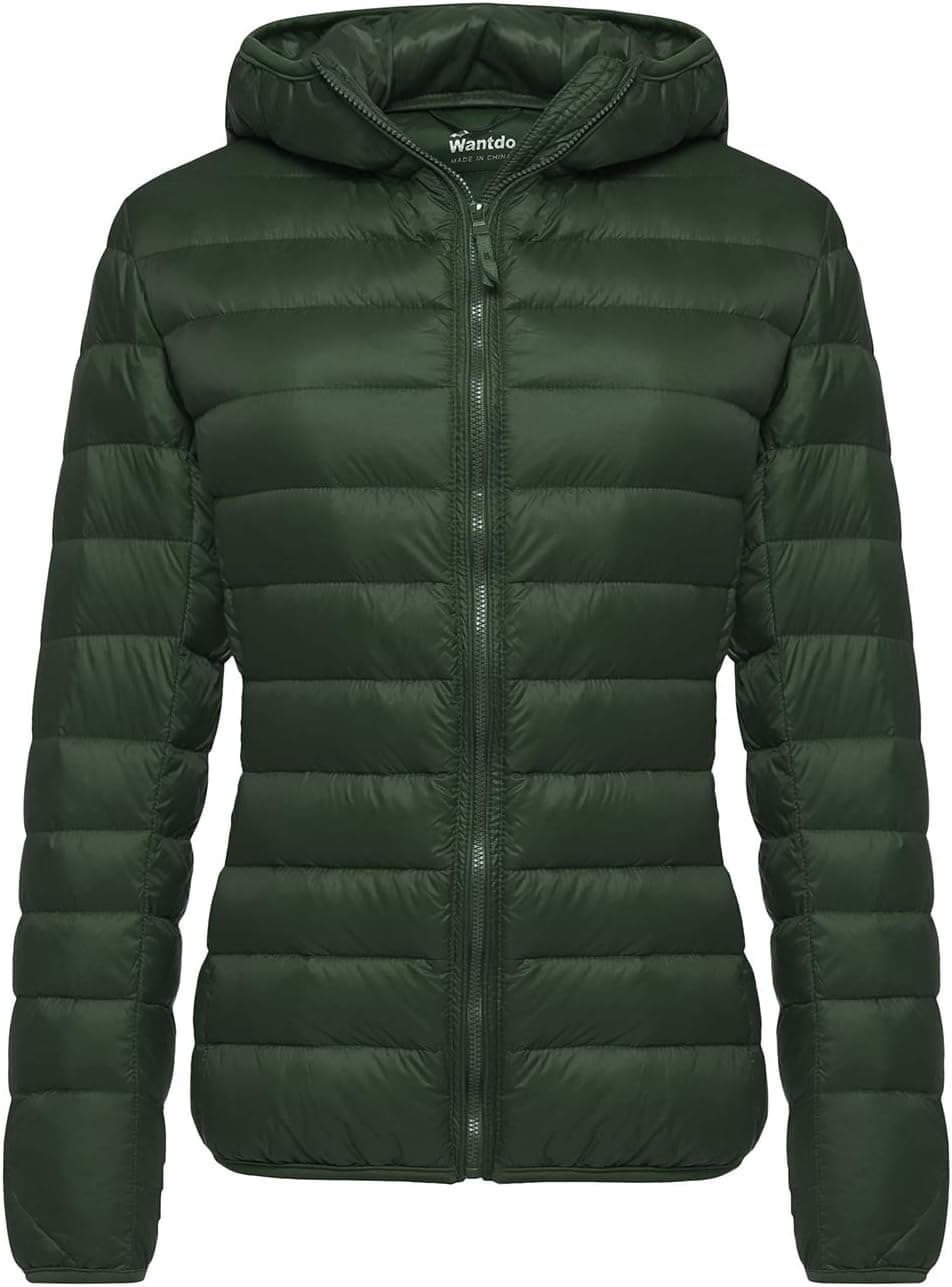 Women's Hooded Packable Ultra Light Weight Short Down Jacket