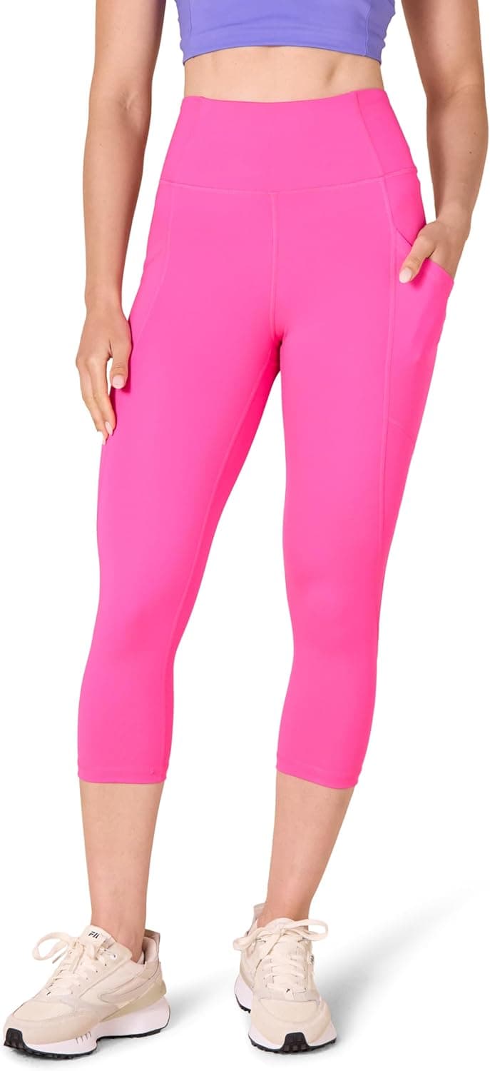 Women's Active Sculpt Workout Athleisure High Rise Capri Leggings with Pockets (Available in Plus Size)