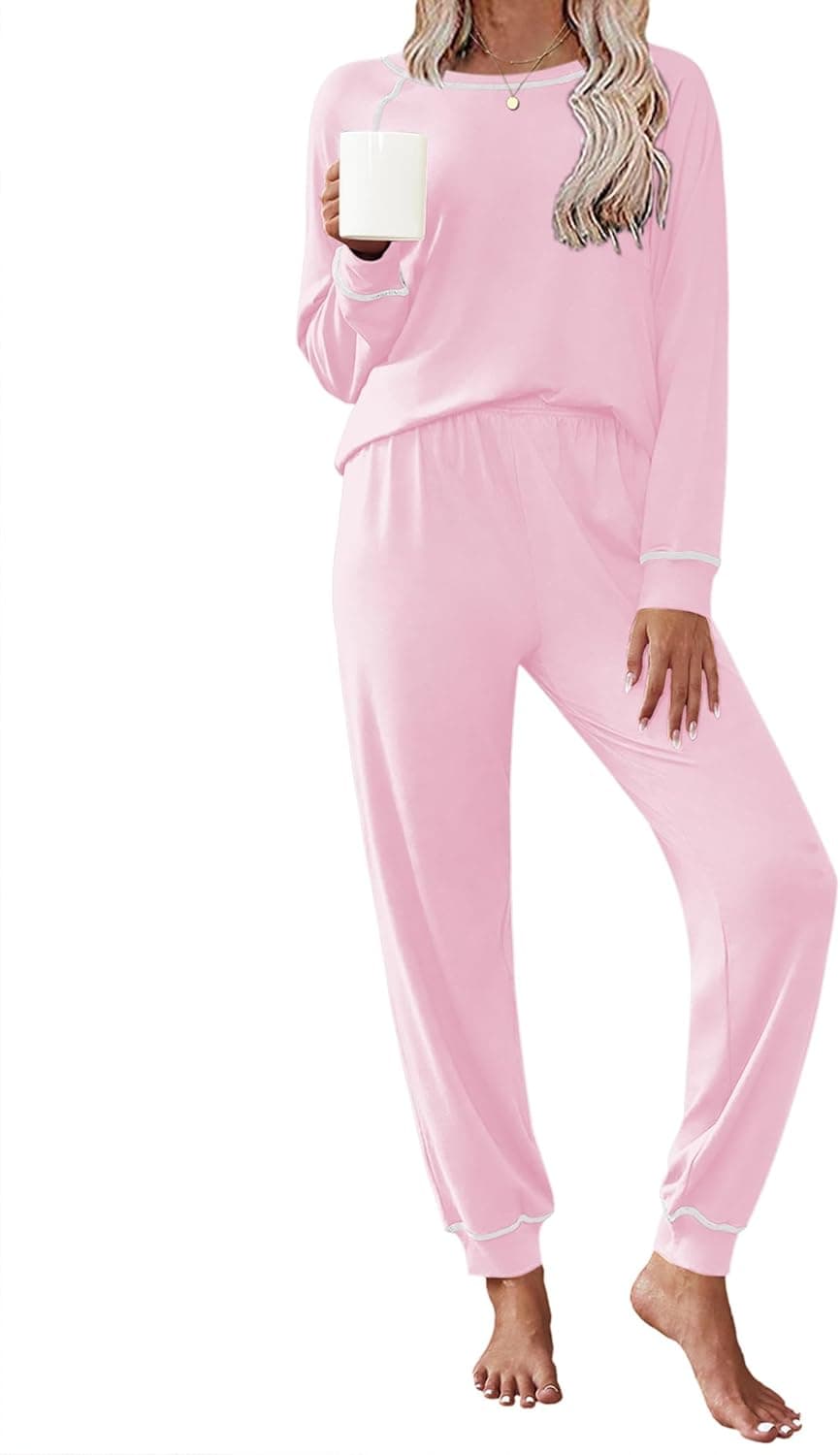 Pajamas Set for Women Soft Comfy Pjs Sets Long Sleeve Sleepwear Loungewear S-XXL