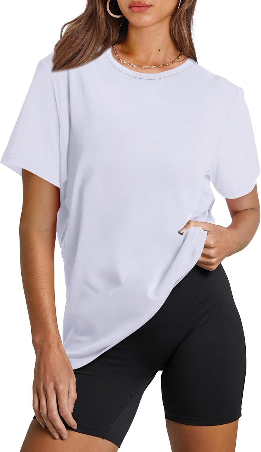 Workout Tops for Women UPF 50+ Breathable Quick Dry Loose Fit T Shirt Outdoor Yoga Running Hiking Gym Tee Top