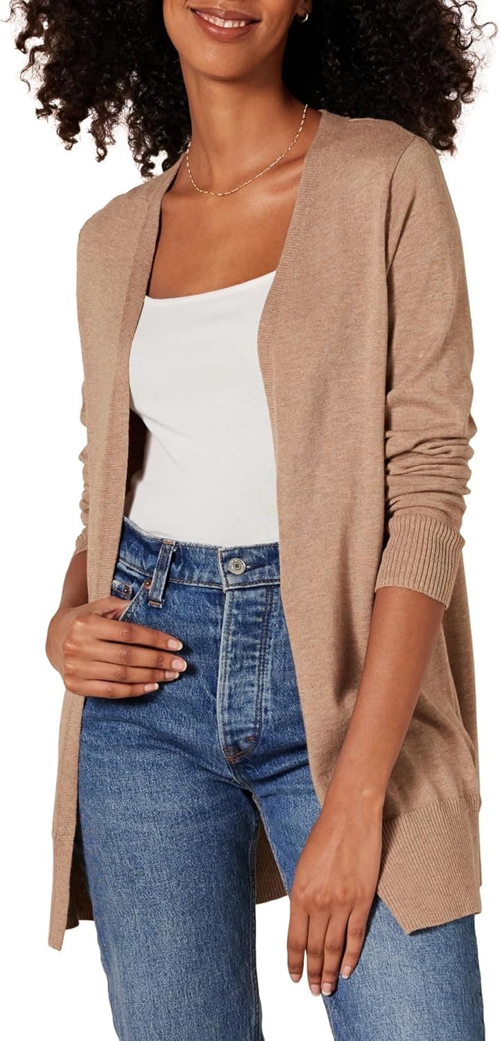 Women's Lightweight Open-Front Cardigan Sweater (Available in Plus Size)