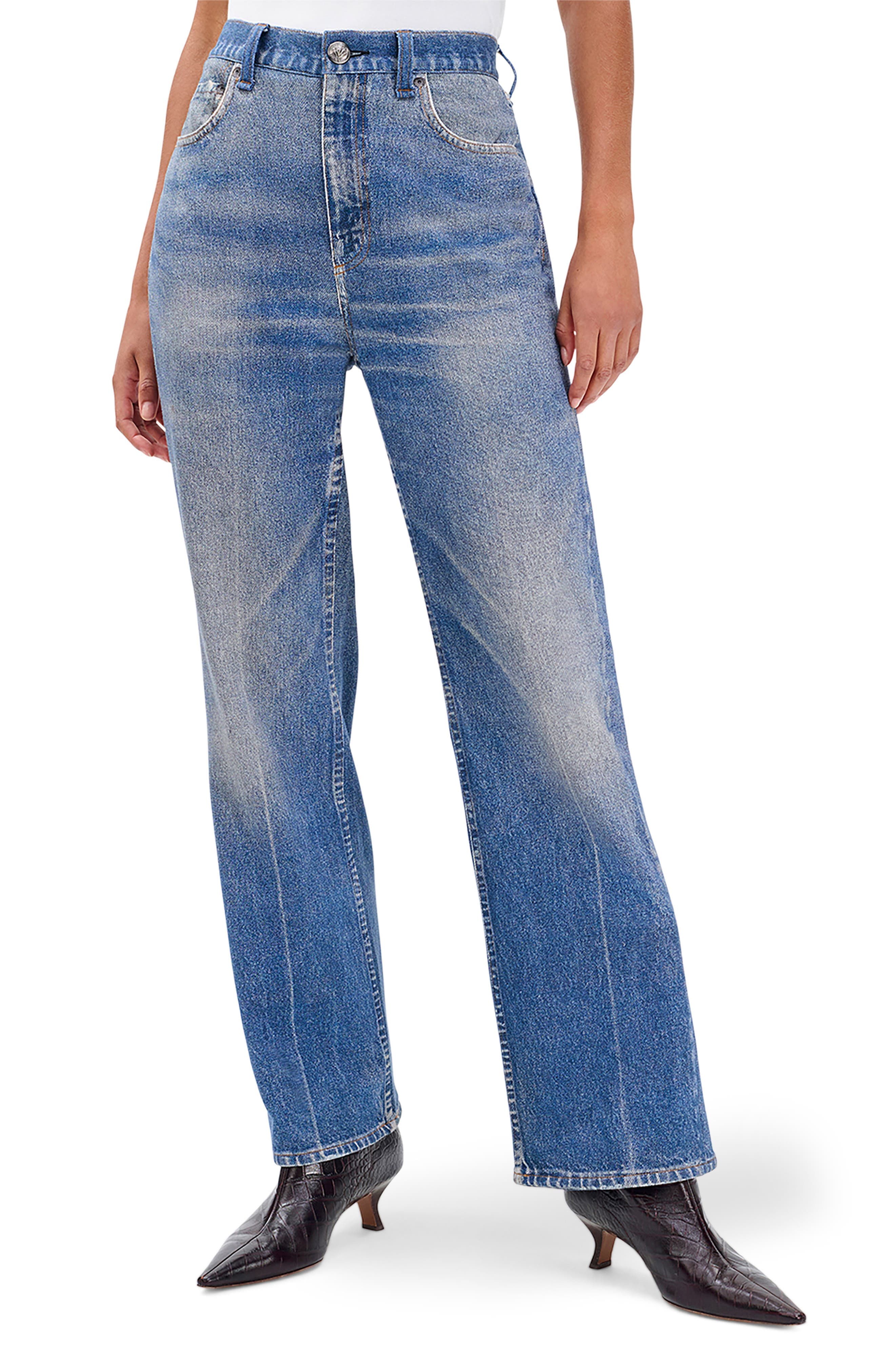 rb Miramar Shea Wide Leg Cotton Terry Sweatpant Jeans - image 1
