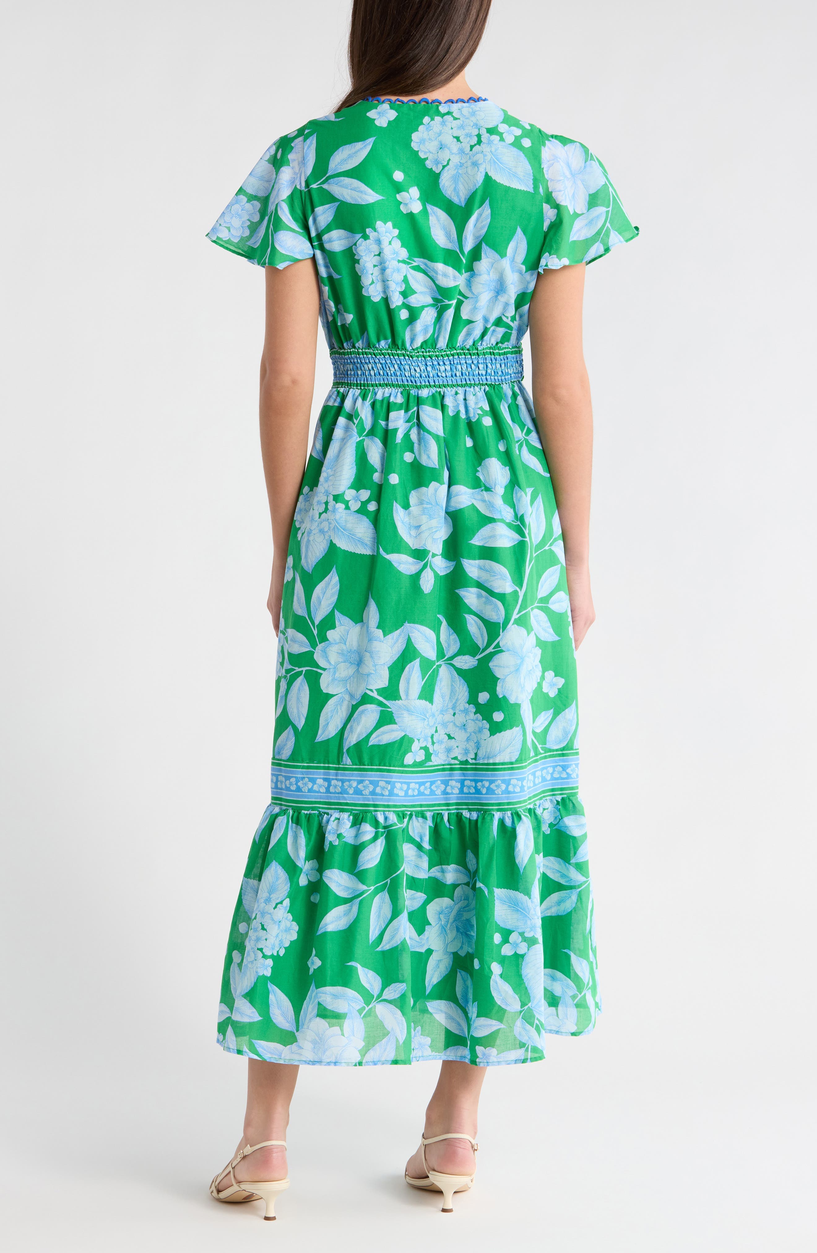 Verben Floral Print Surplice Neck Dress - image 2