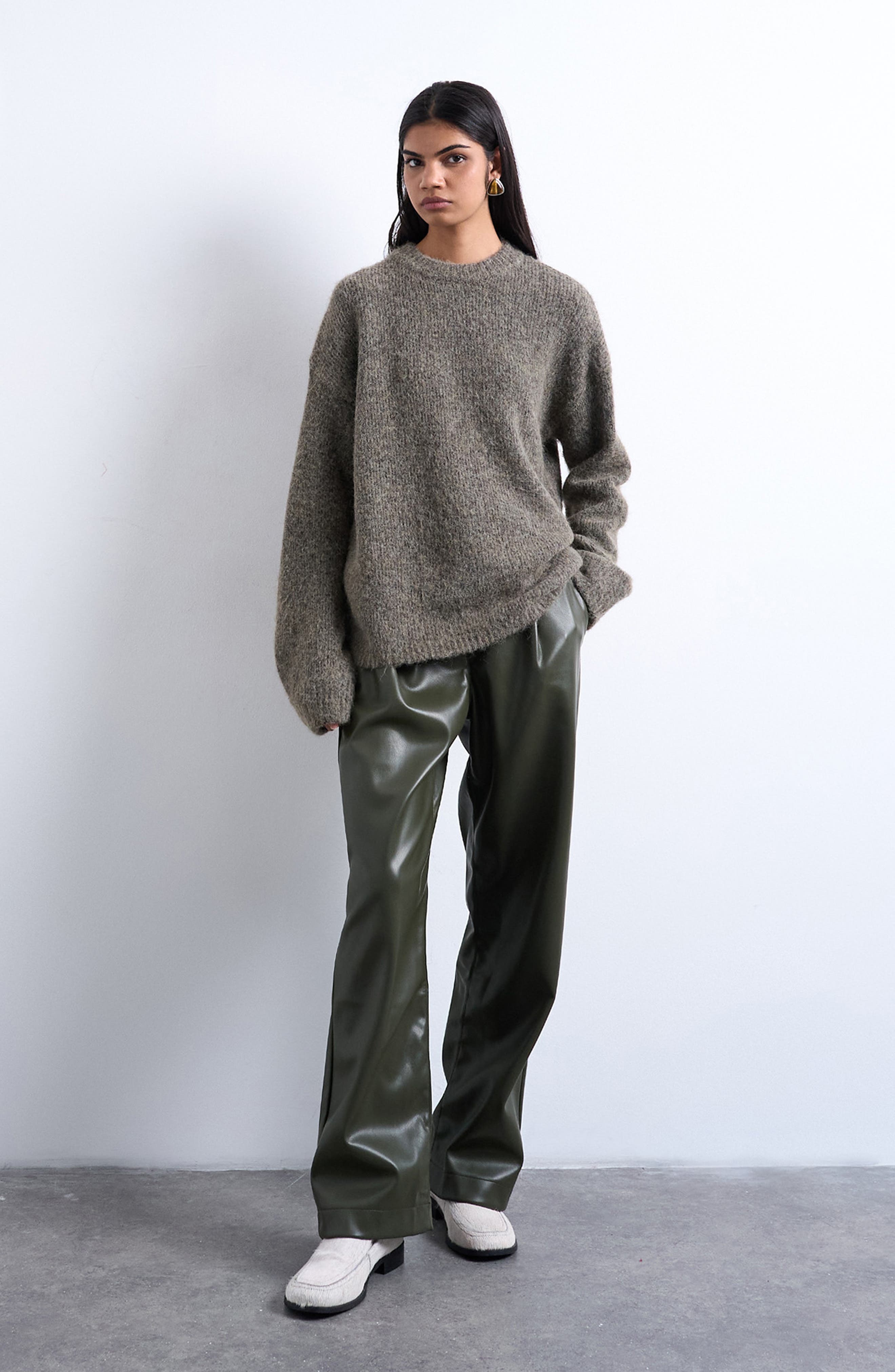 Fluffy Oversize Crewneck Sweater - image 1