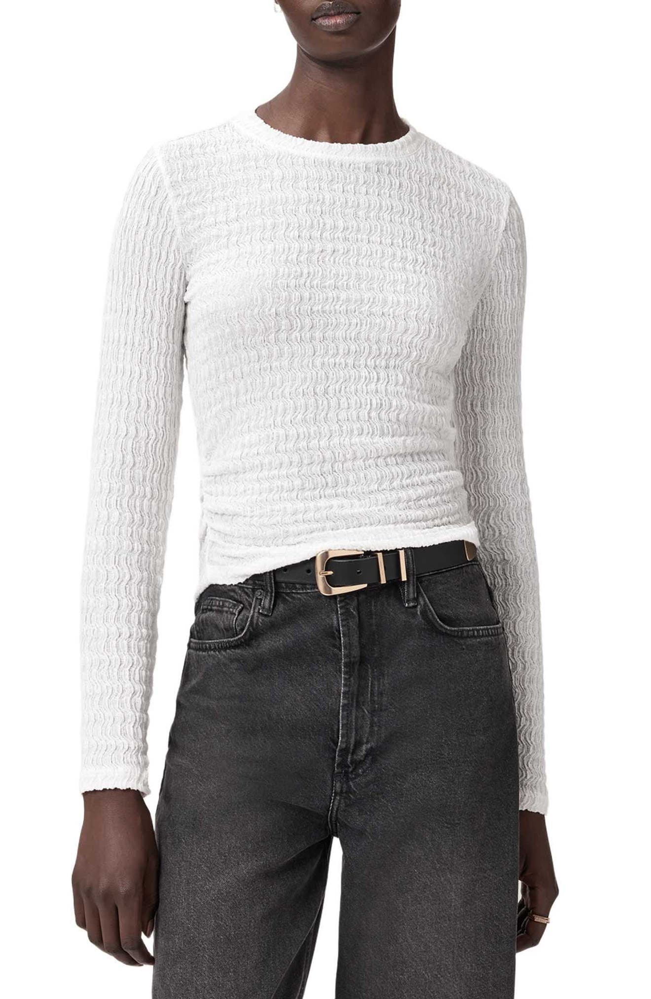 Long Sleeve Shirred Top - image 1