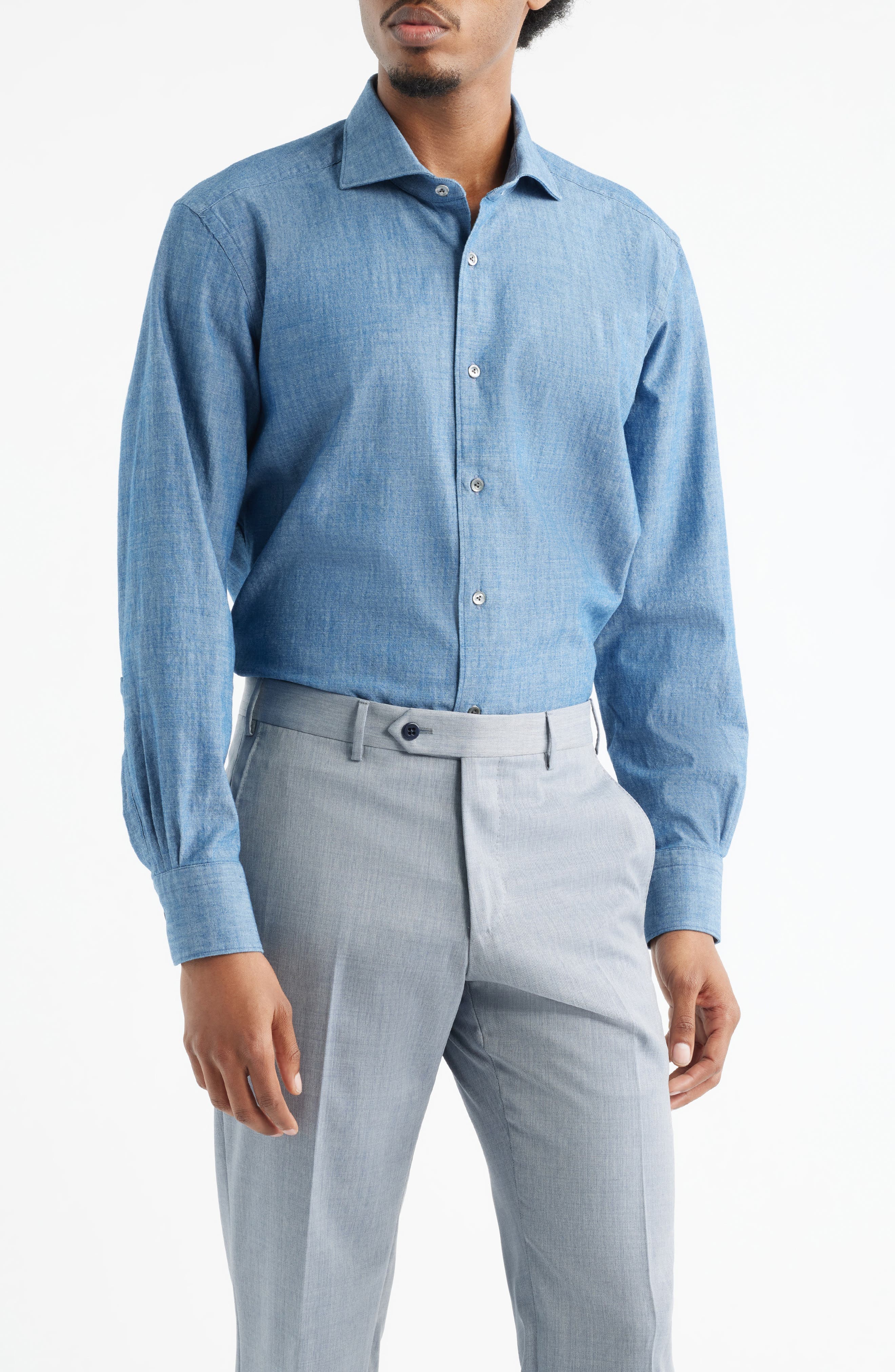 Bassano Chambray Button-Up Shirt - image 1