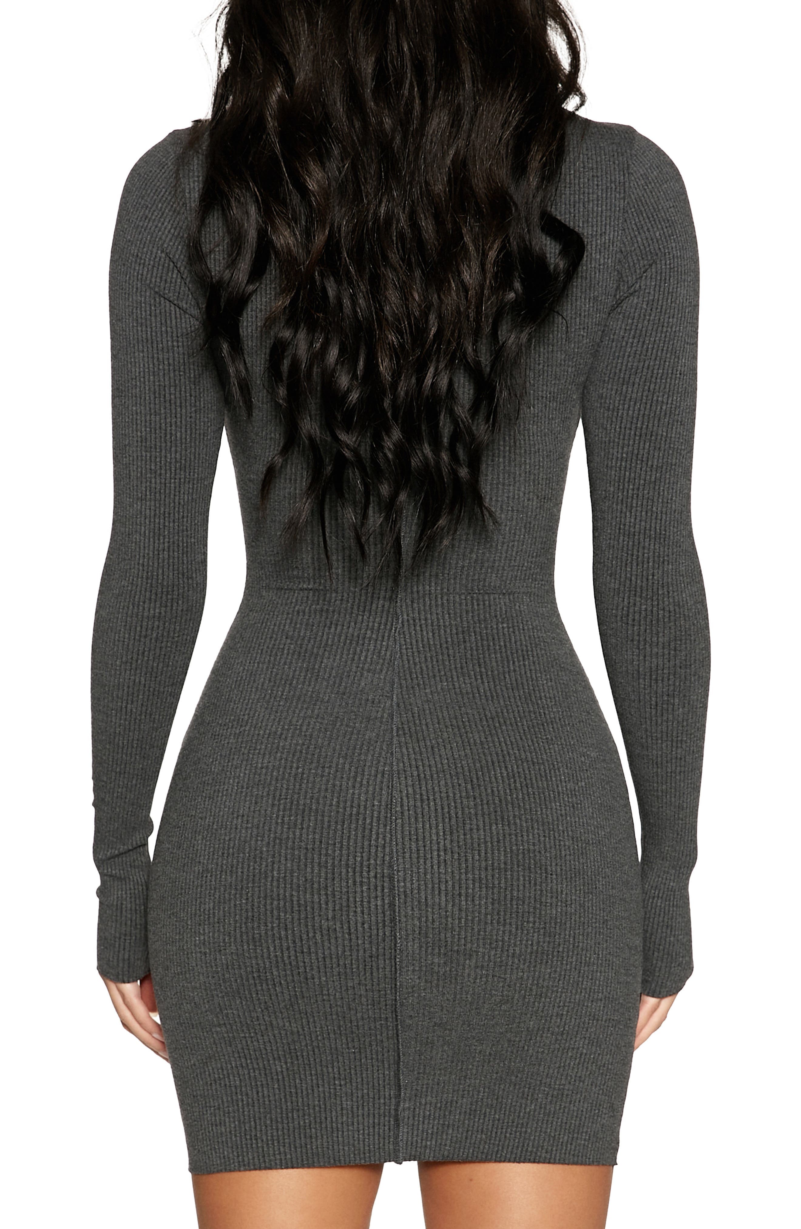 Snatched Vibes Long Sleeve Rib Knit Minidress - image 2