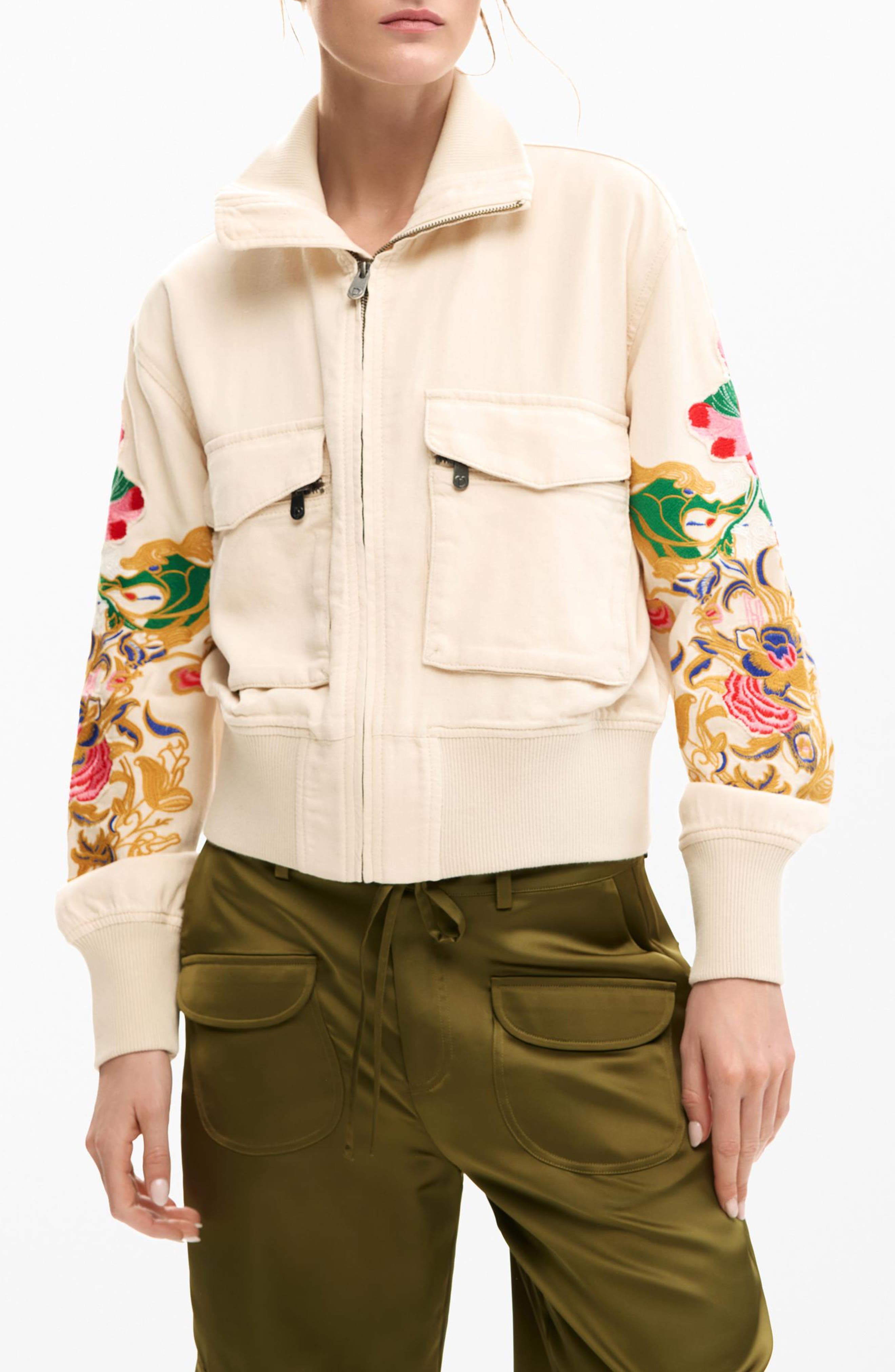 Embroidered Sleeve Detail Jacket - image 1