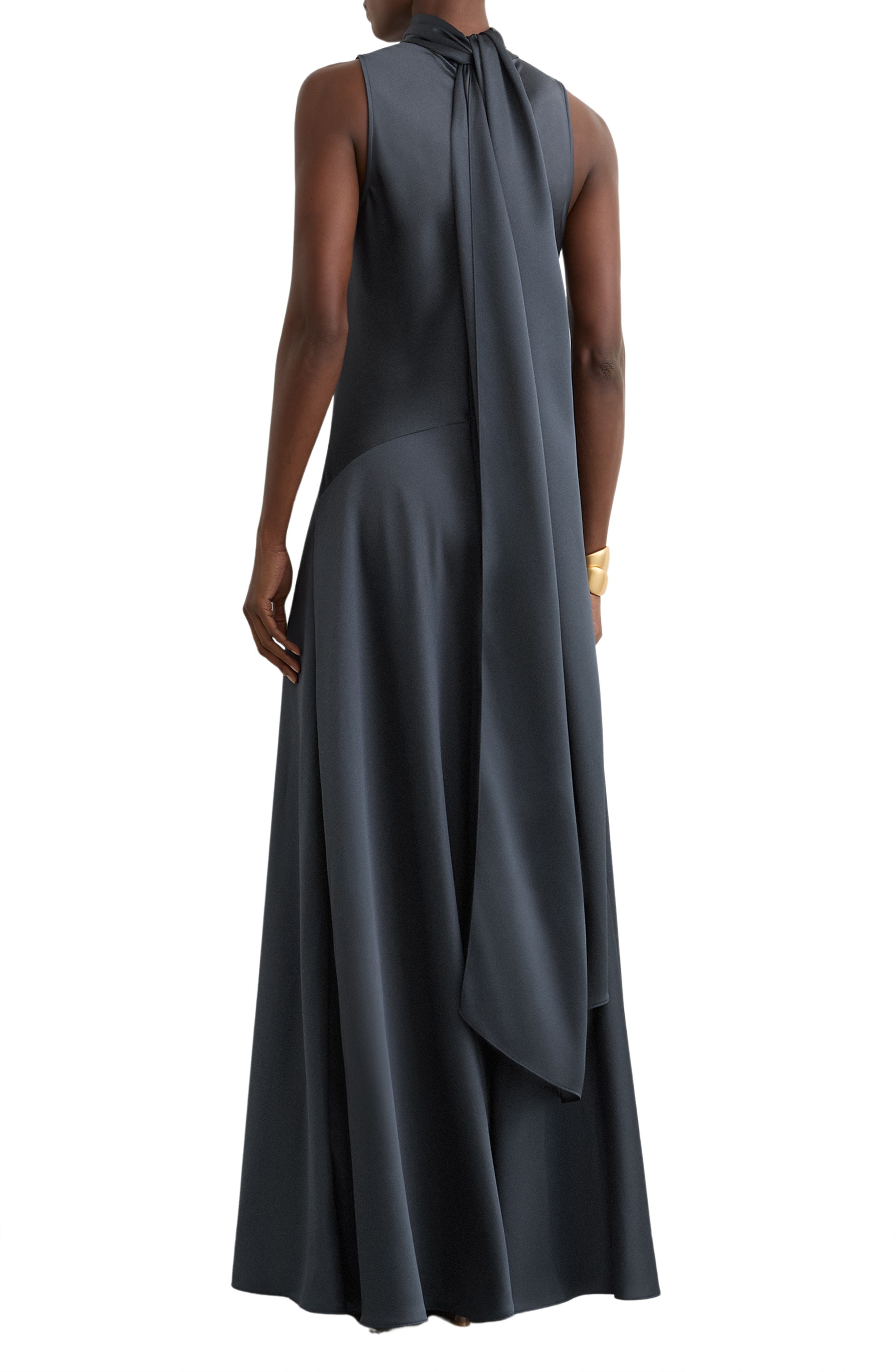 Fae Tie Back Sleeveless Satin Maxi Dress - image 2