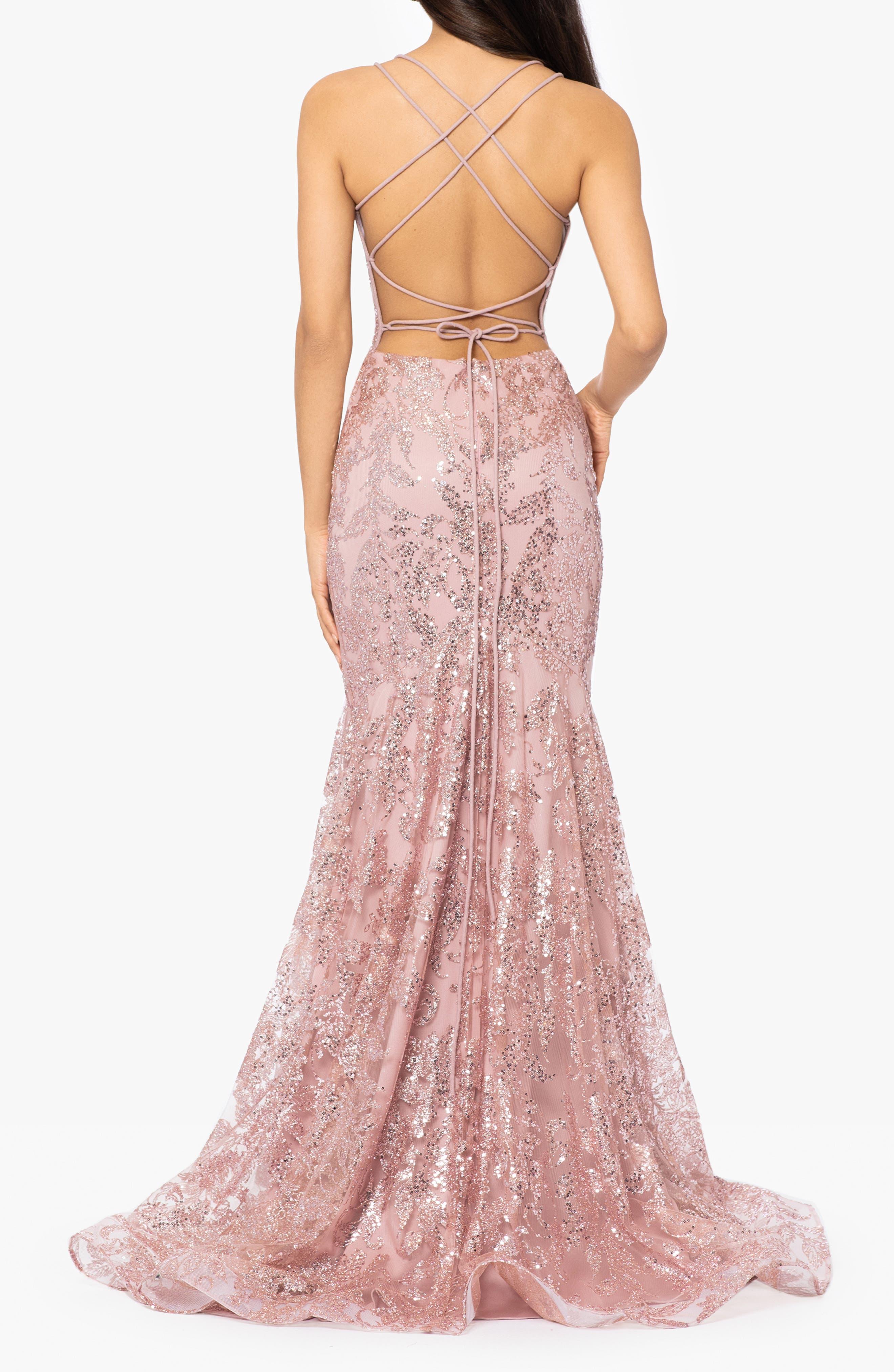 Sequin Mesh Mermaid Gown - image 2