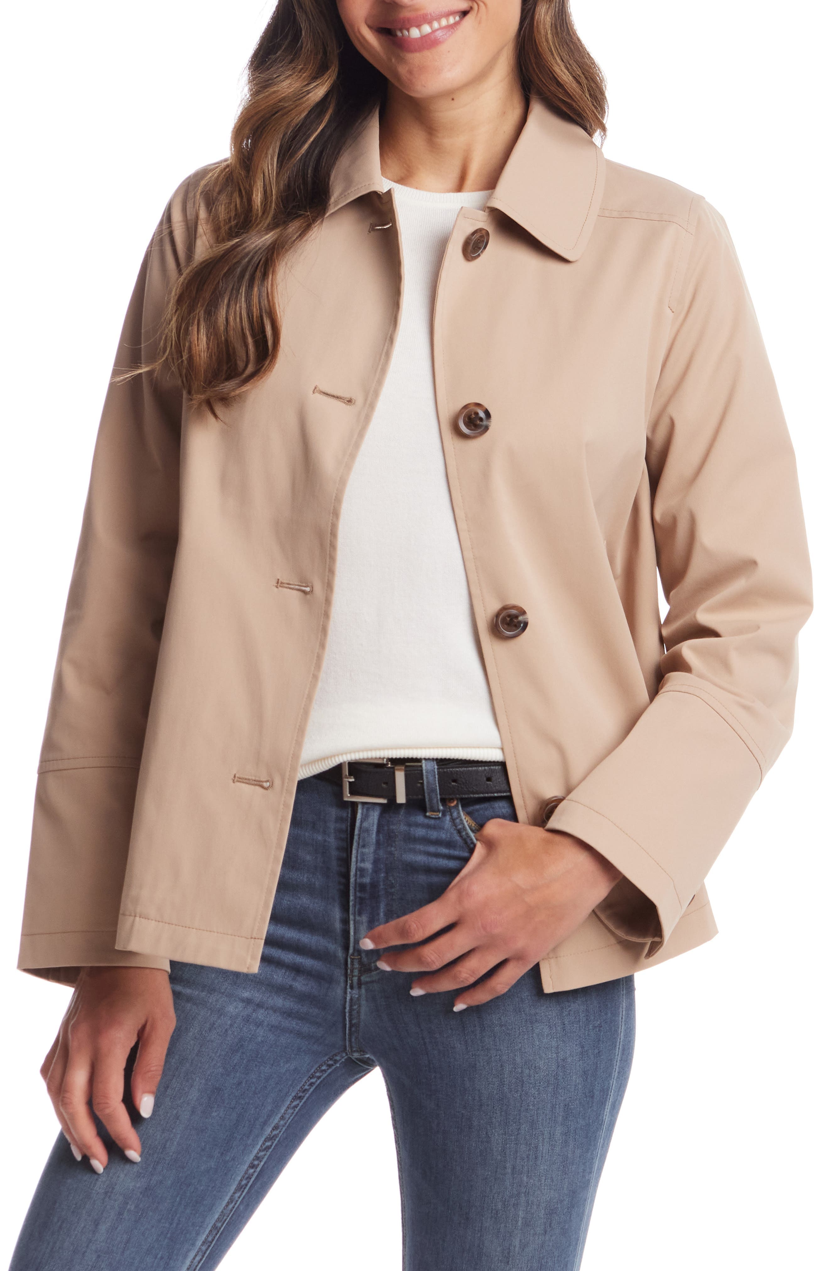Button Front Water Resistant Raincoat - image 3