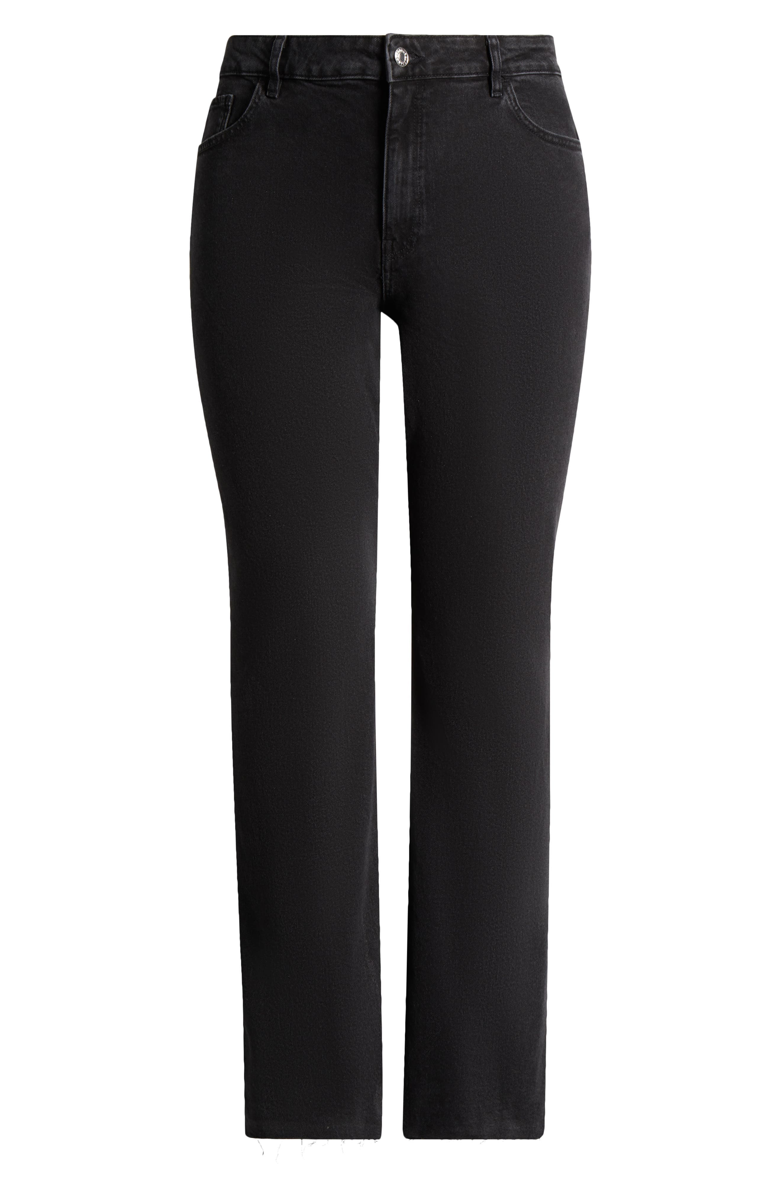 Frayed Mid Rise Flare Jeans