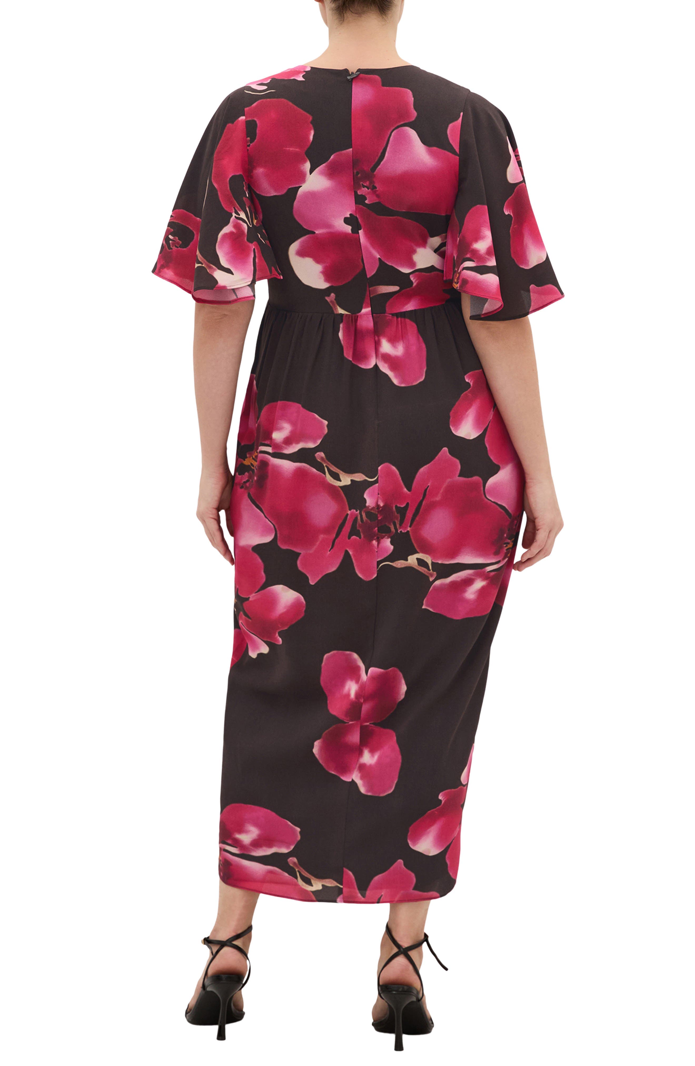 Braelynn Floral Flutter Sleeve Maxi Dress - image 4