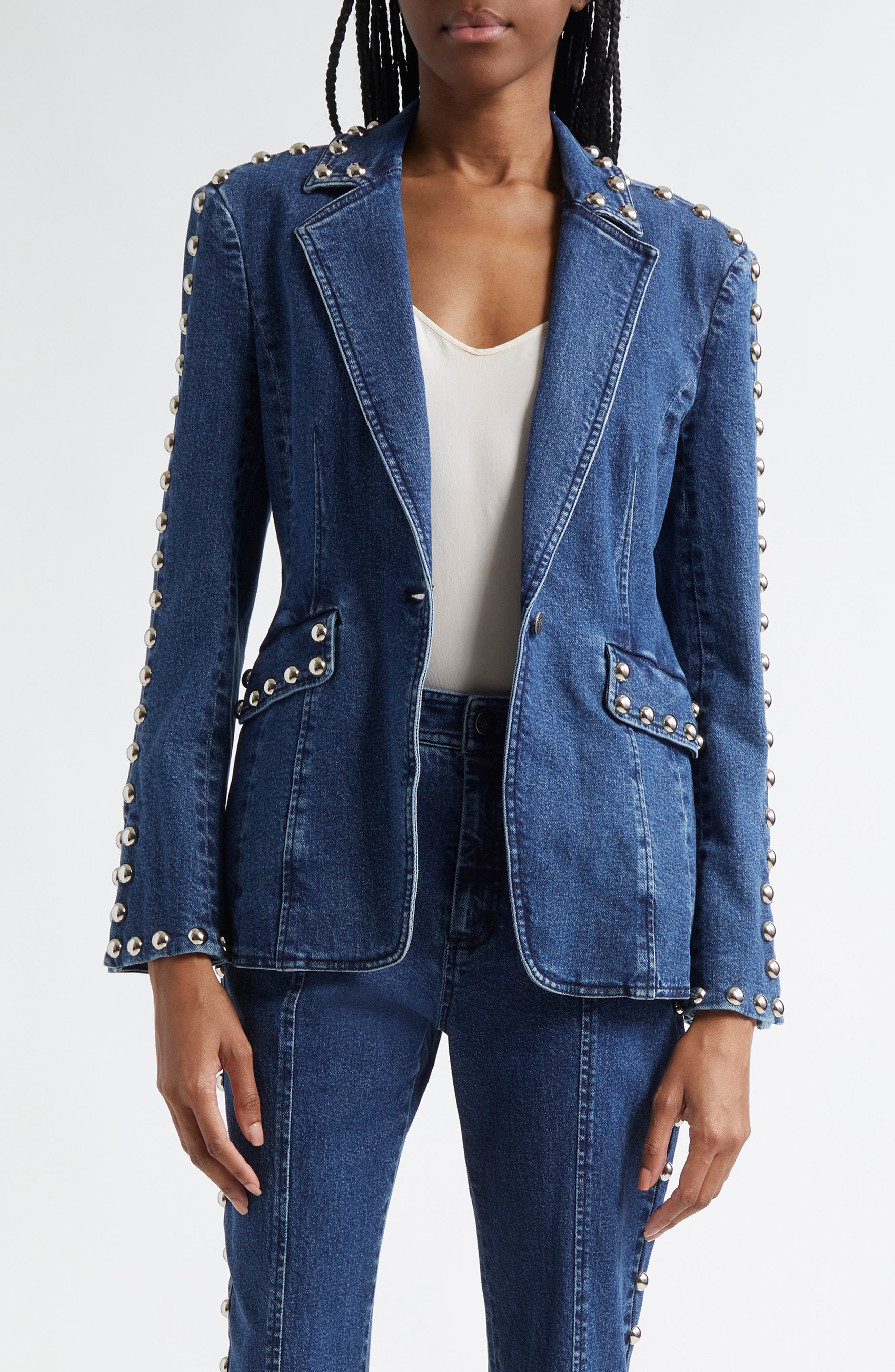 Milly Studded Denim Jacket - image 1