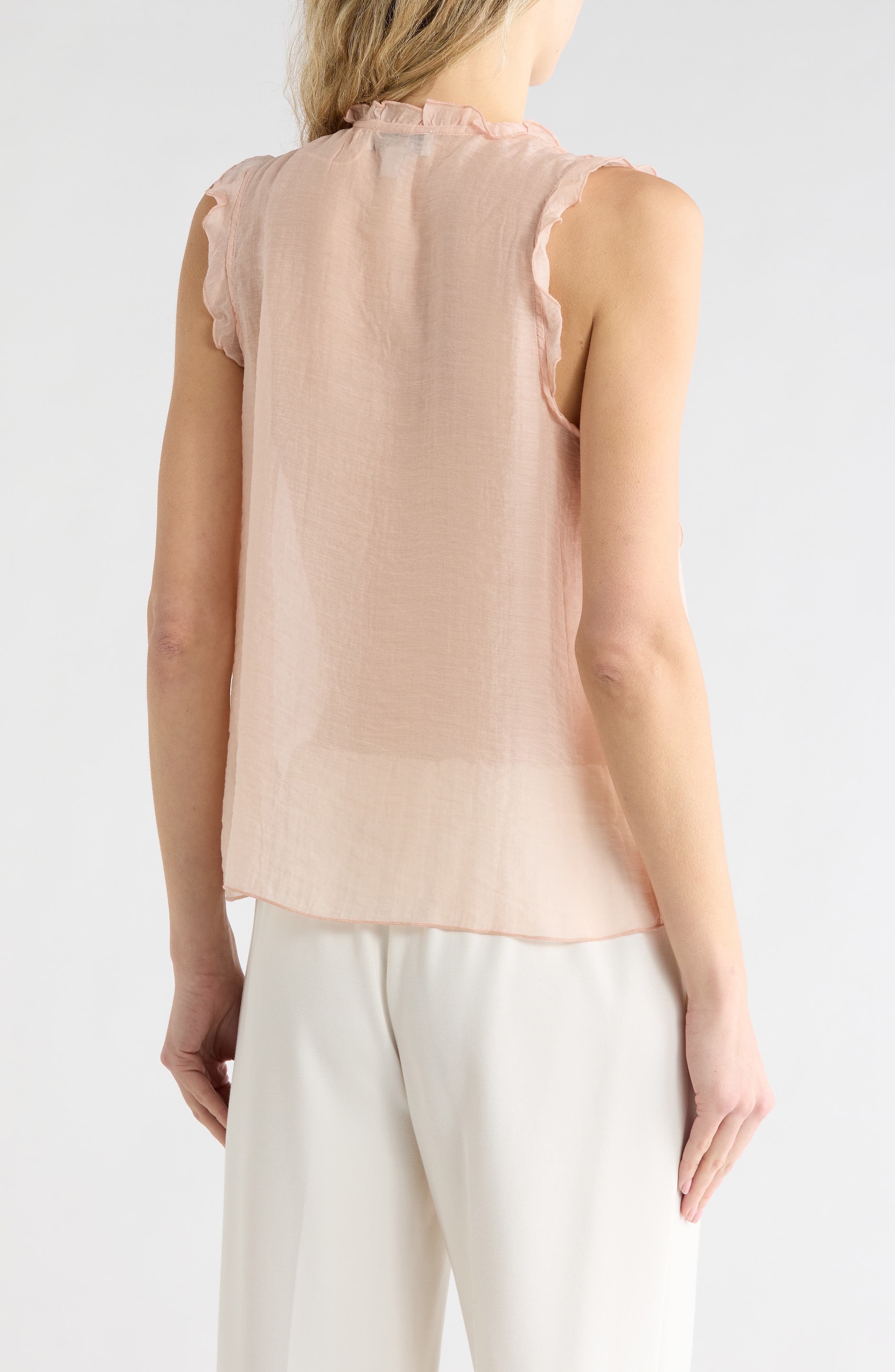 Ruffle Front Sleeveless Button-Up Top - image 2